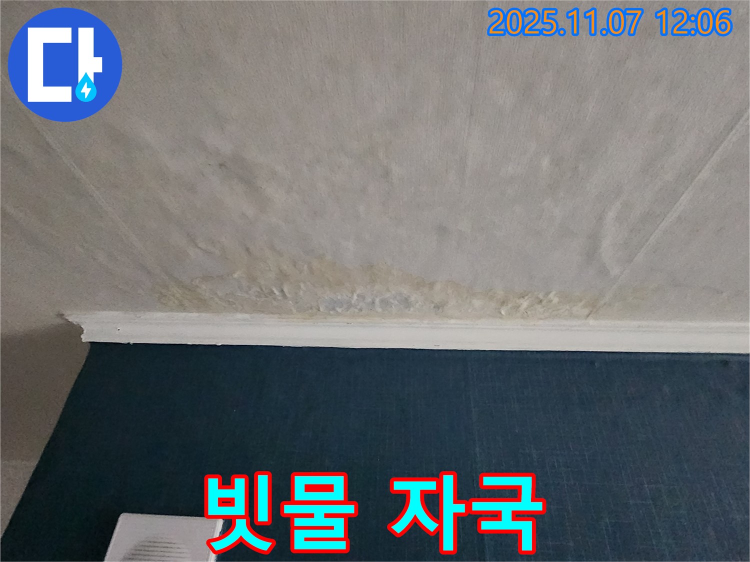 의정부 송산동 누수 - 천장에 빗물 누수 자국 발견