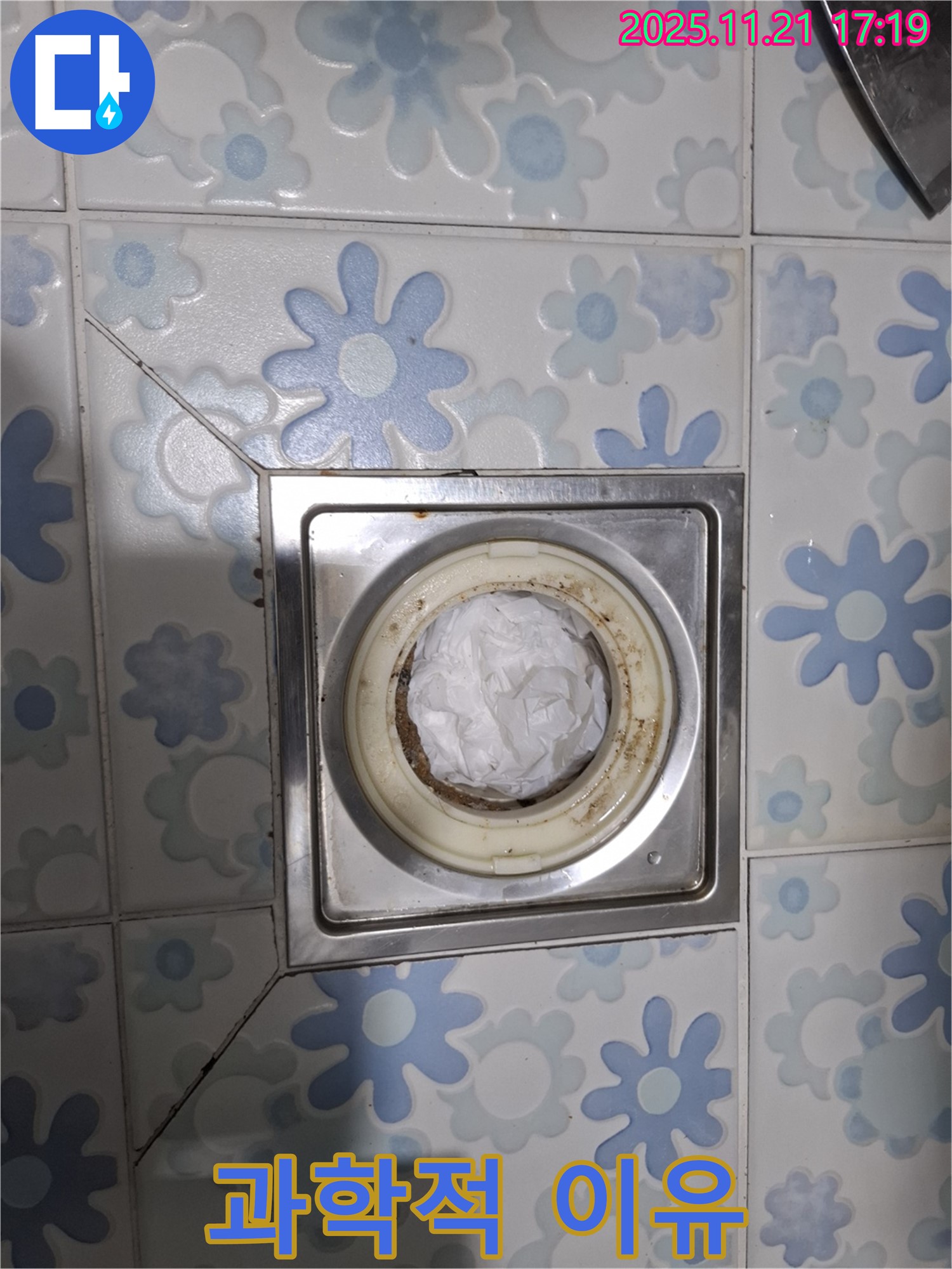 과학적 이유 - 배수구 휴지 사용 금지