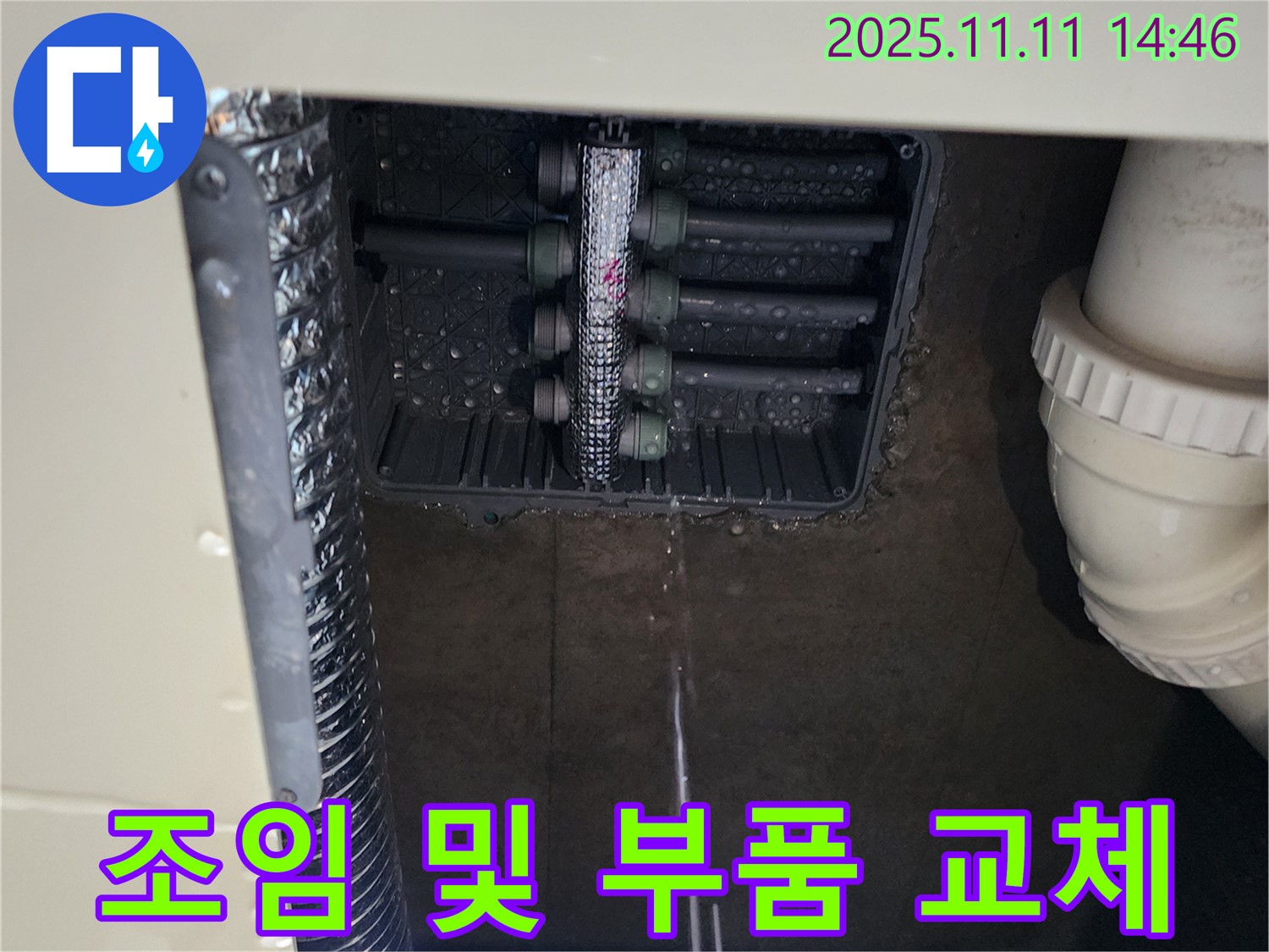 분배기 누수 - 조임 작업 및 부품 교체