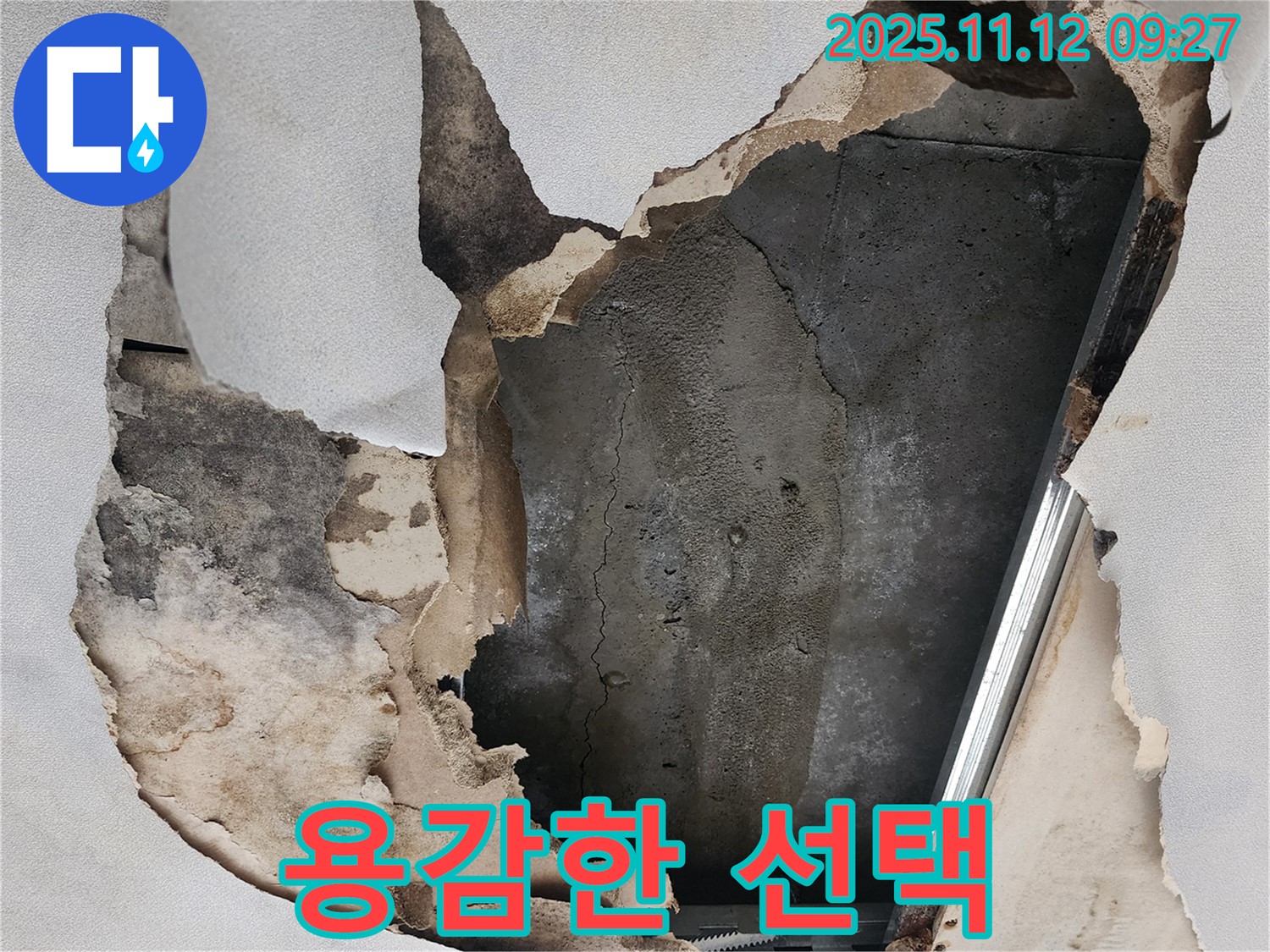 뜯겨진 천장 - 누수 해결을 위한 용감한 선택