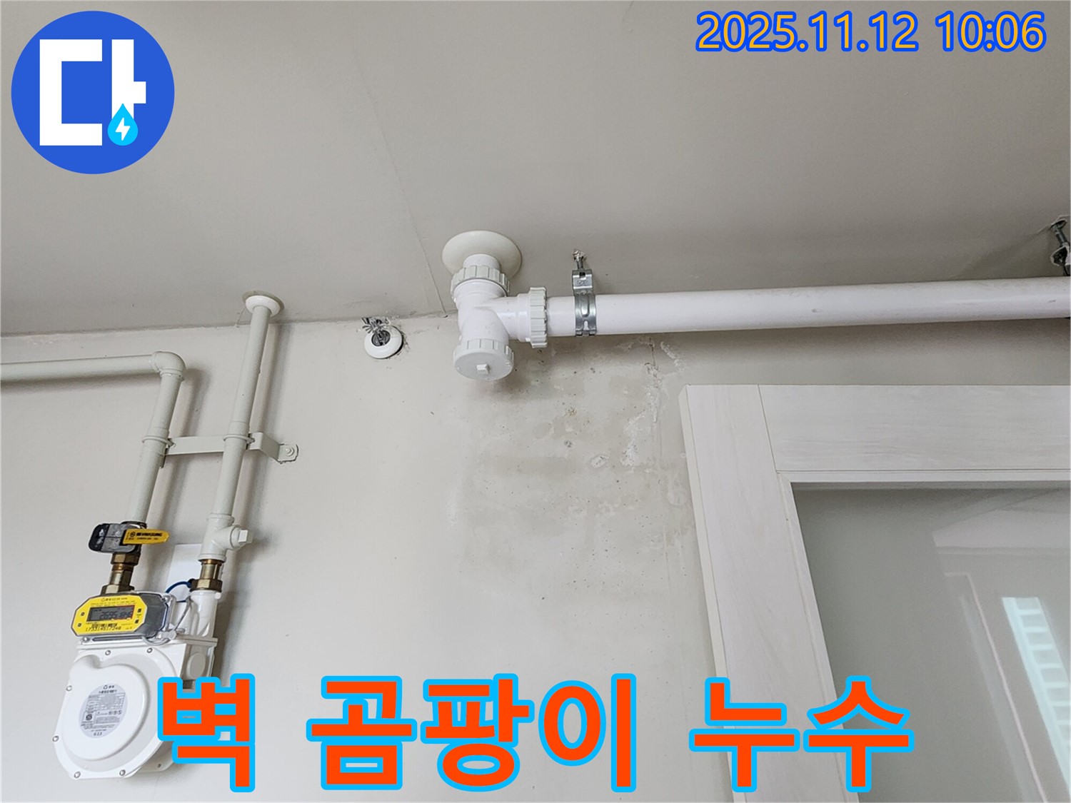 벽에 곰팡이 - 건강 위협! 누수 해결과 곰팡이 제거 동시 진행!