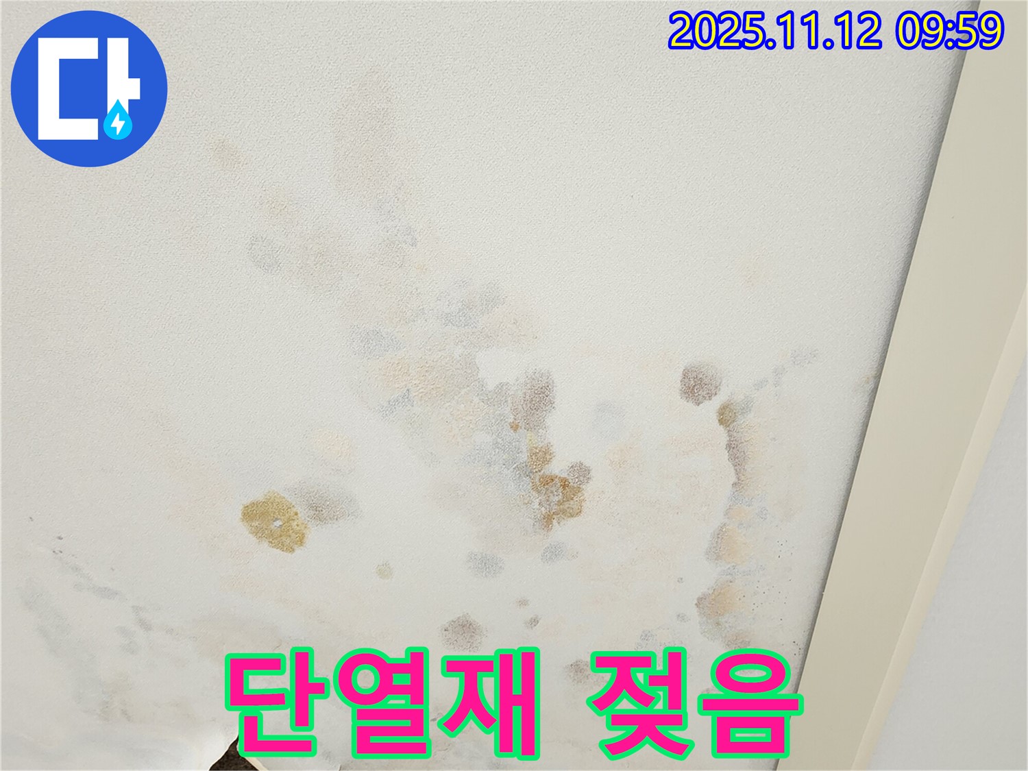 포천 소흘읍 무봉리 누수 현장 - 천장 손상과 단열재 젖음