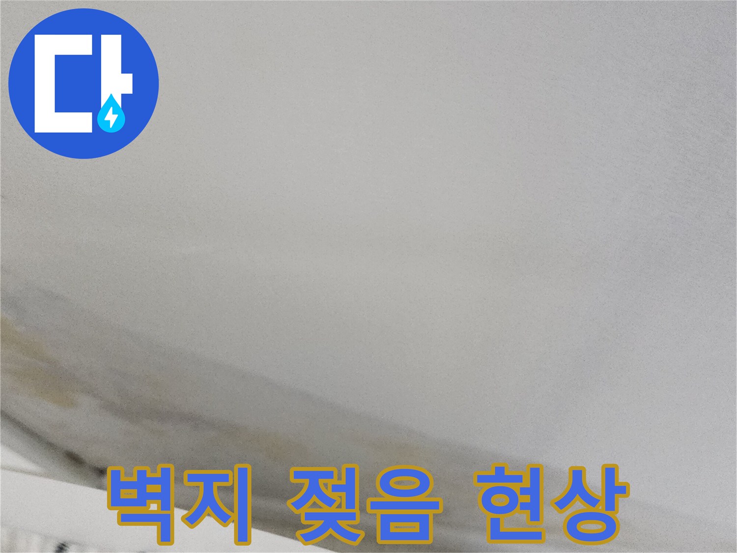 벽지-하단부가-축축하게-젖어-들뜬-모습