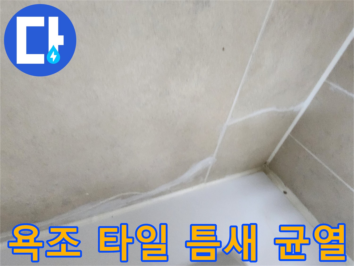 욕조와 타일 접합부-균열된 줄눈 상태