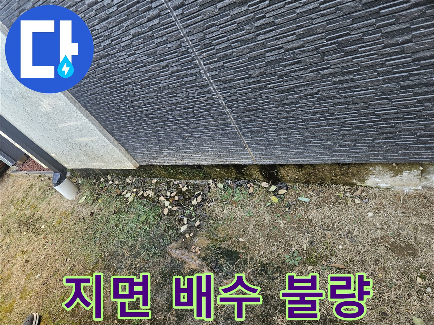 이천시 마장면 주택 외벽 누수 - 지면 배수 불량 의심 - 배수 불량은 누수의 주요 원인