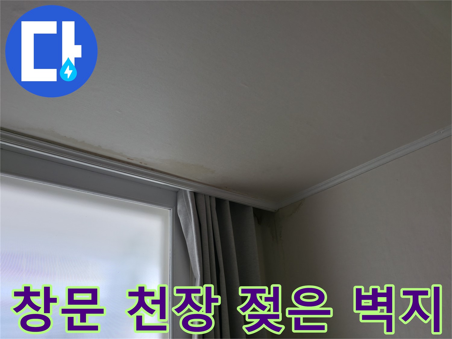 창문 위 천장 누수 - 젖은 벽지 문제 해결 전문