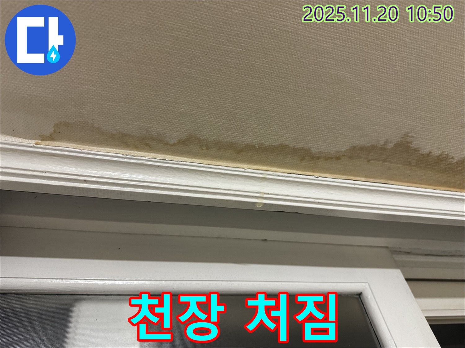 천장 처짐 - 붕괴 위험 - 긴급 점검