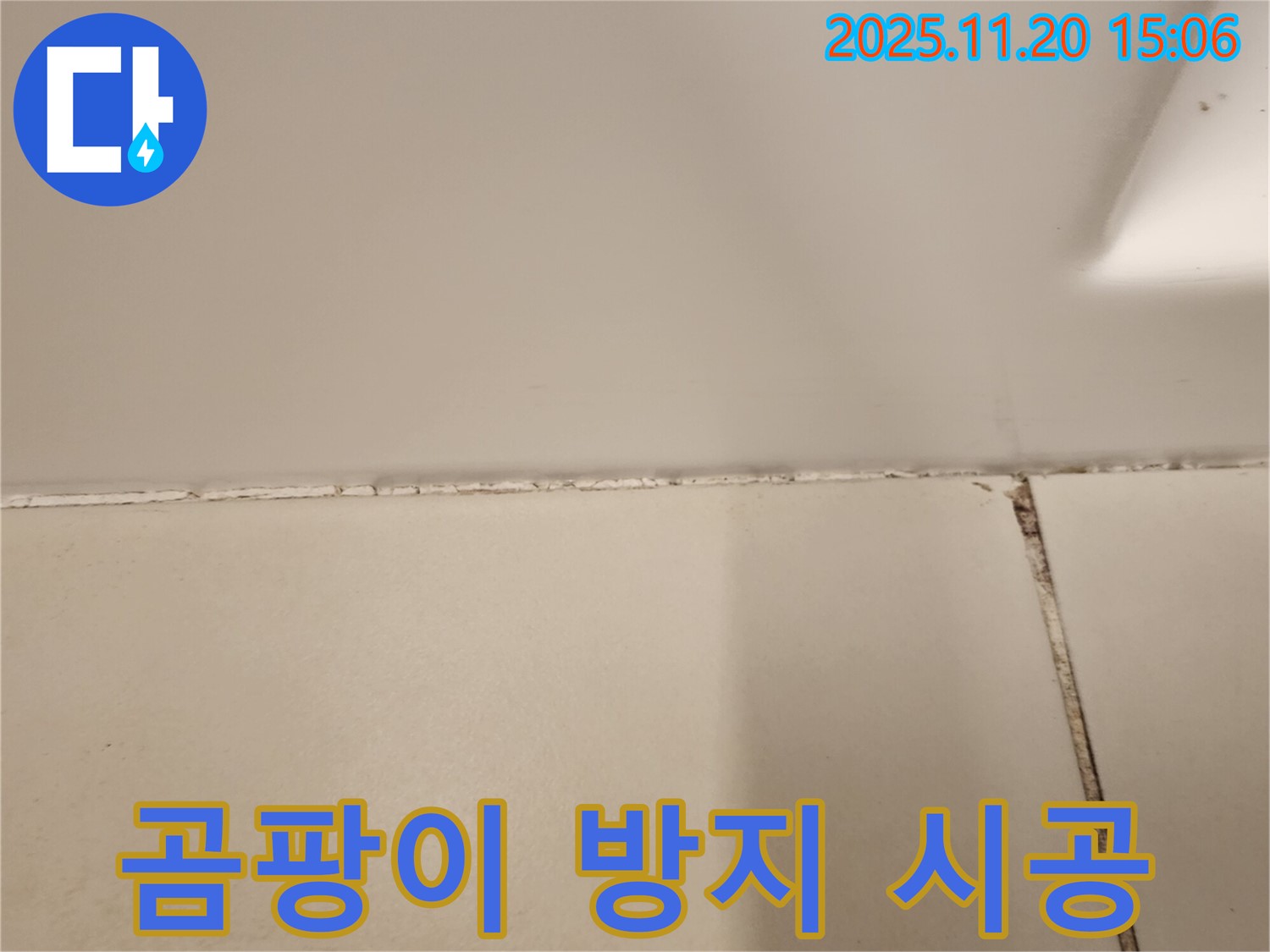 욕실 실리콘 곰팡이 제거 후 곰팡이 방지 실리콘 시공 - 곰팡이 걱정 끝!