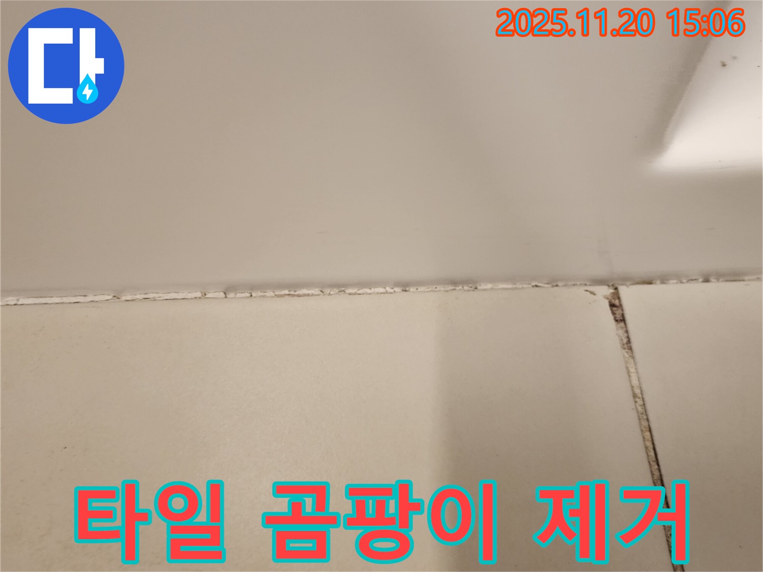 타일 틈새 곰팡이 제거 - 실리콘 시공