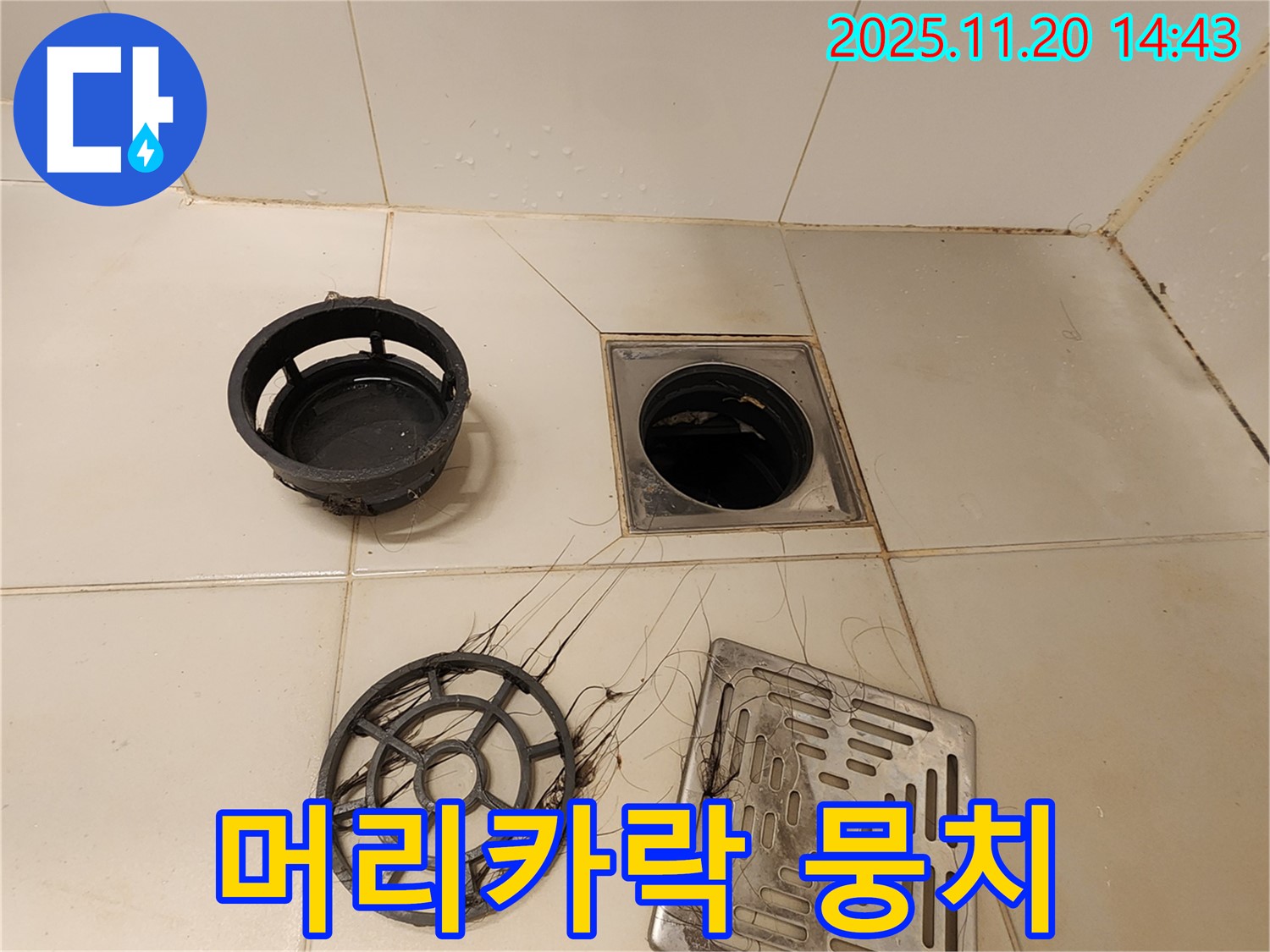포천 가산 - 욕실 배수구, 머리카락 뭉치가 문제