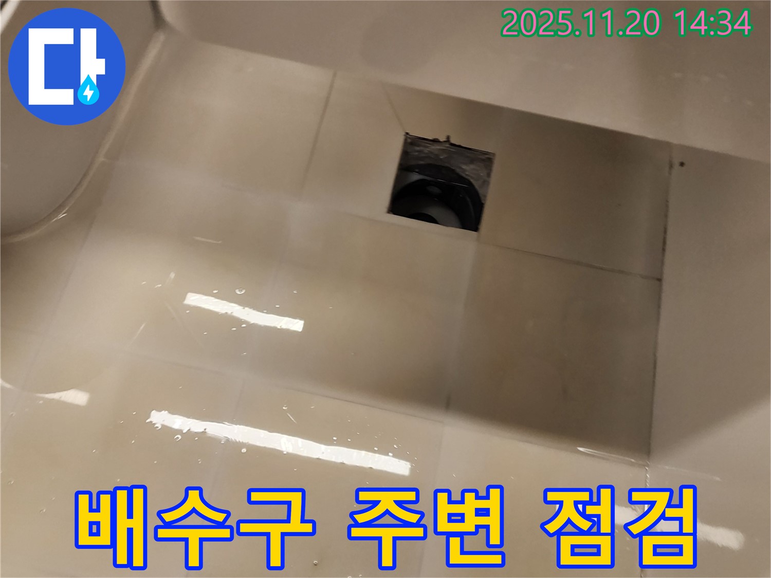 포천 가산면 샤워 트레이 누수 - 배수구 주변을 꼼꼼하게 점검하고 있습니다.