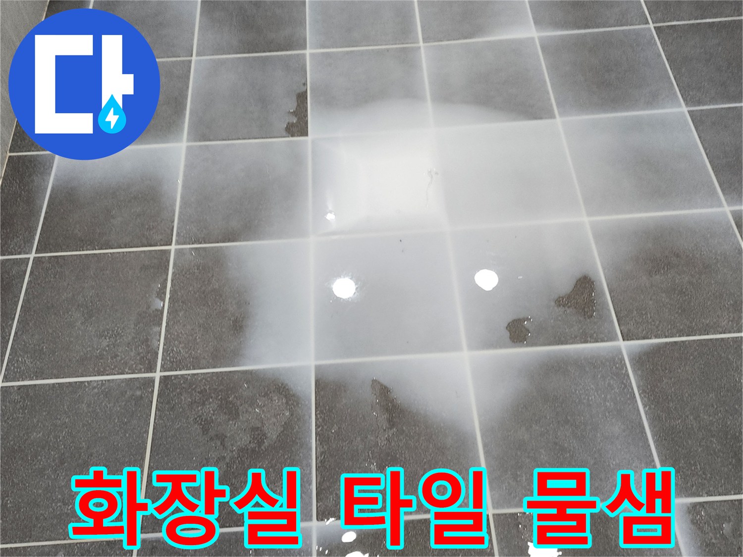 회색-타일-사이로-물이-스며든-현장