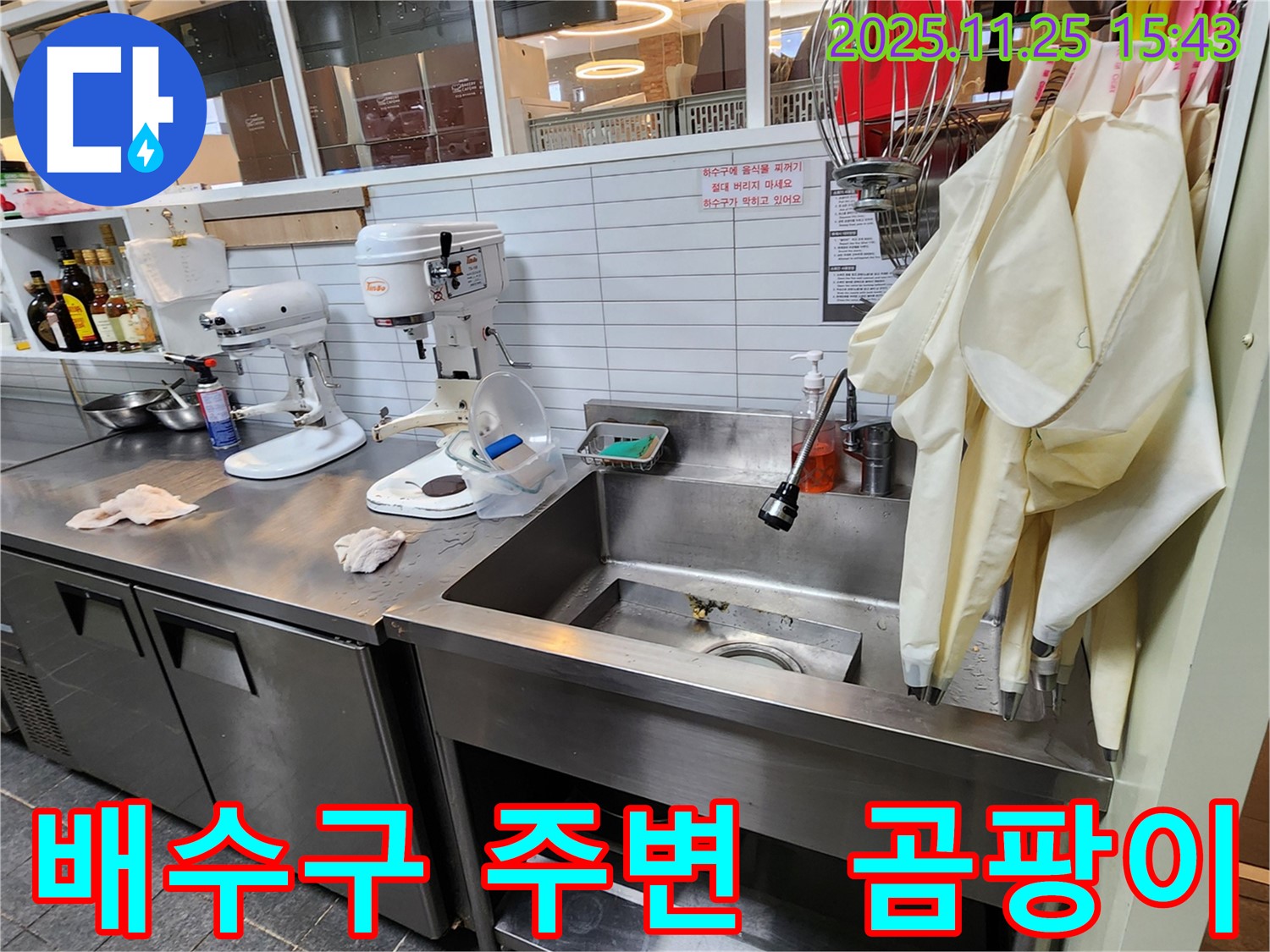 포천 신북면 만세교리 - 업소용 싱크대 배수구 주변 곰팡이 발생 및 누수 점검