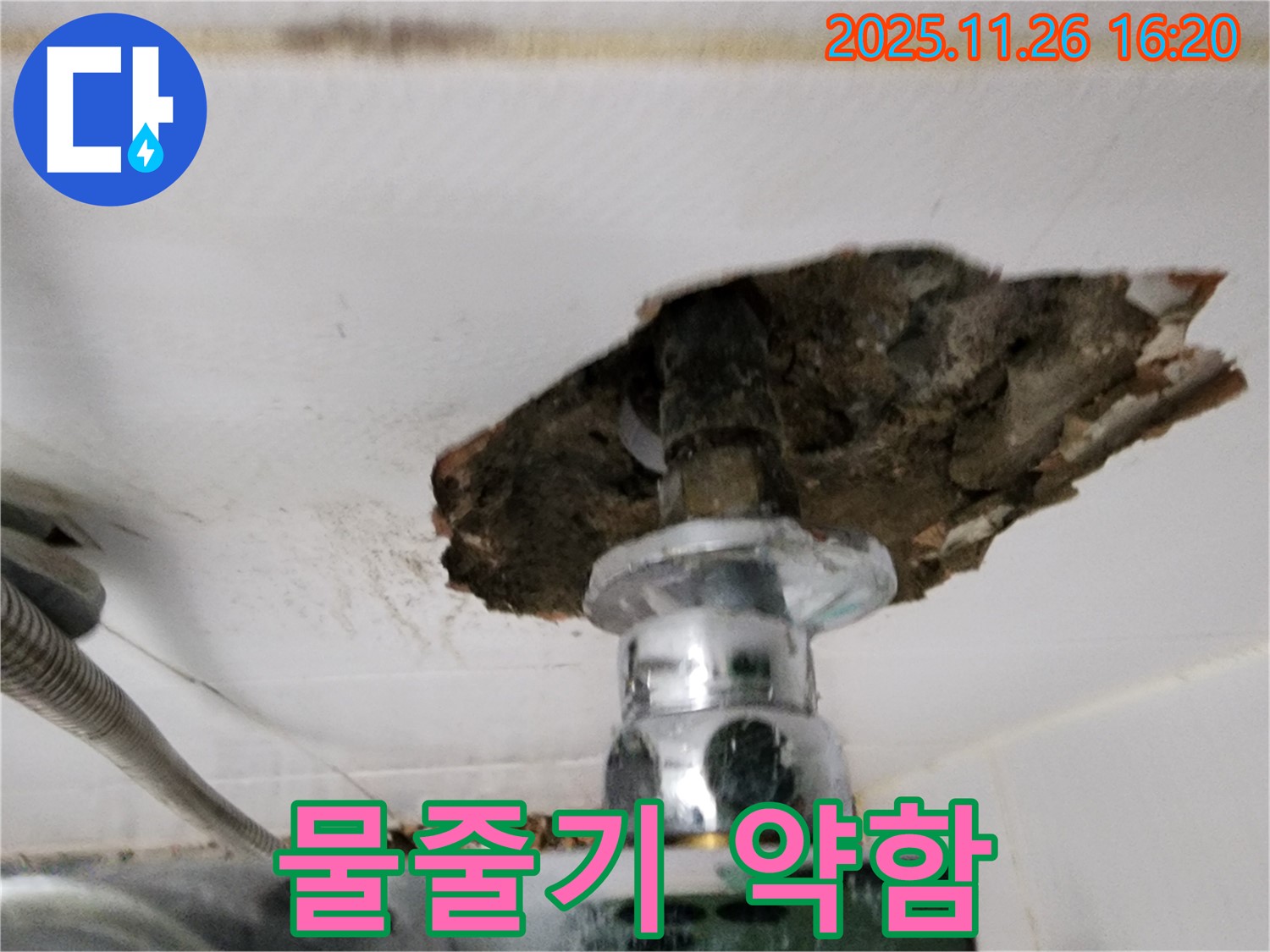샤워기 물줄기 약함 - 누수 의심 점검 중