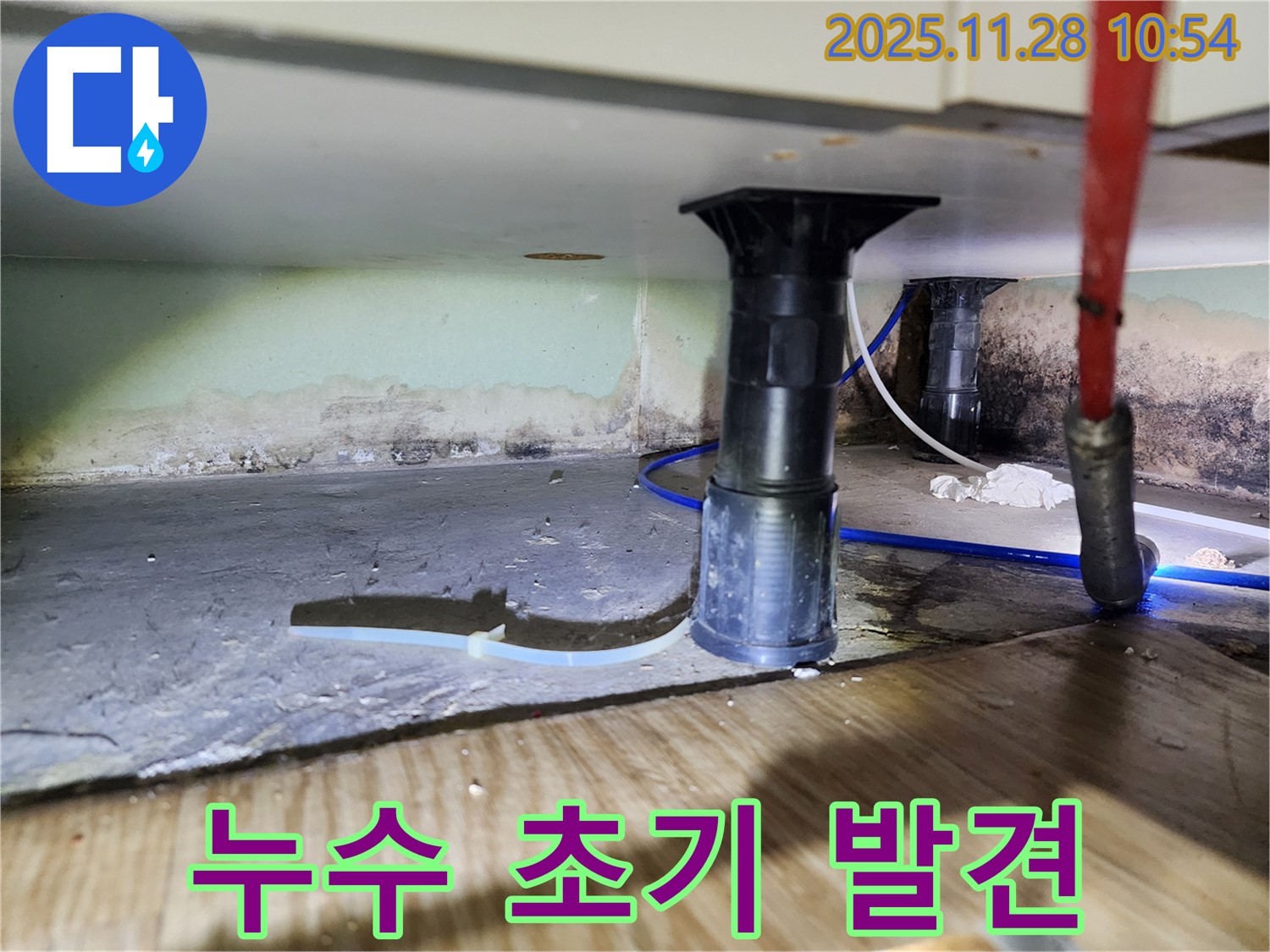 싱크대 하부 - 곰팡이, 습기, 악취 발생 전 누수 초기 발견