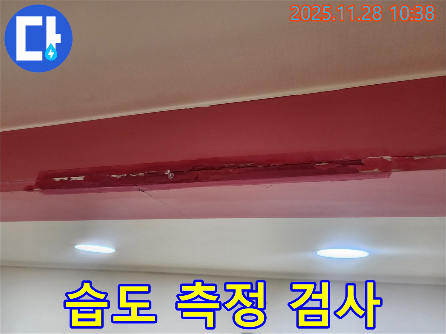포천 금동리 천장 - 습도 측정 검사 중