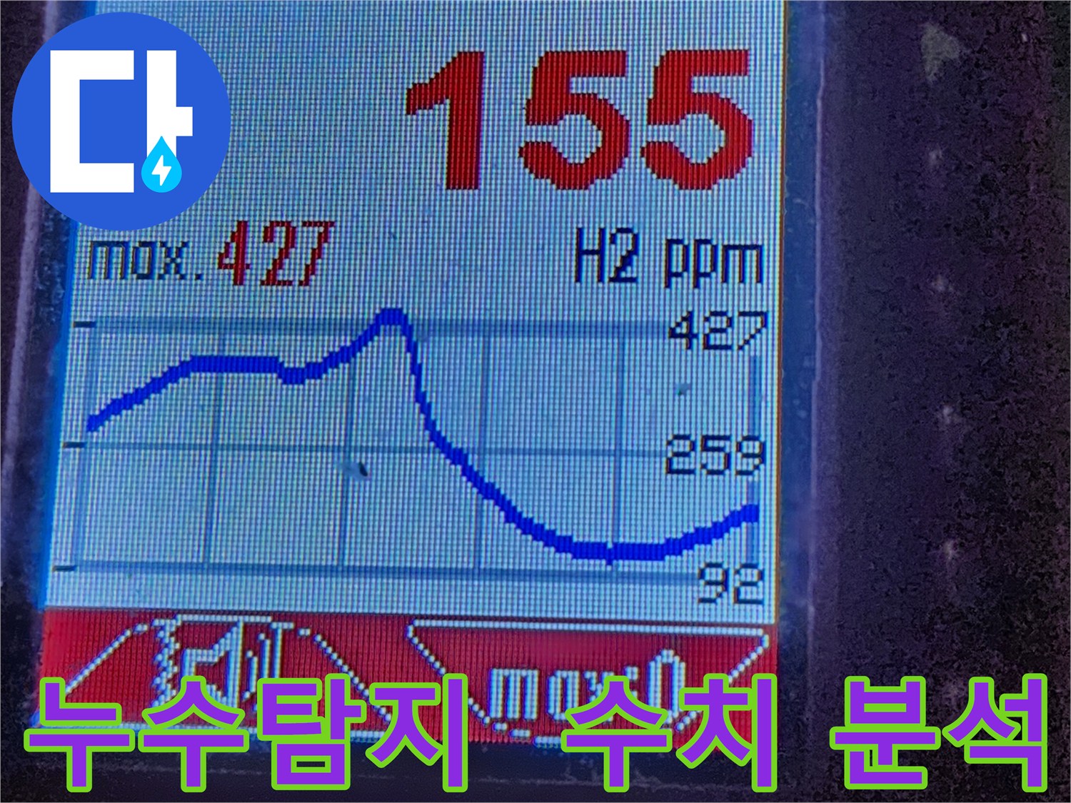 누수탐지 장비 - 수소 가스 농도 분석 - 누수 원인 파악