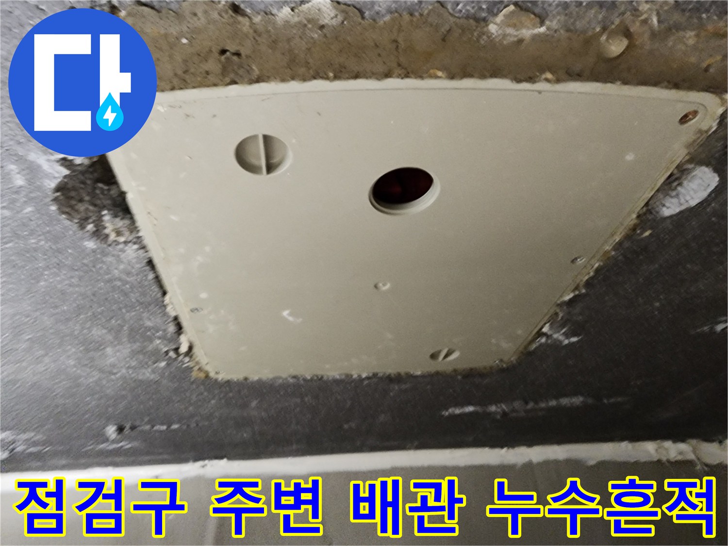 화장실-천정-점검구-주변의-젖은-콘크리트