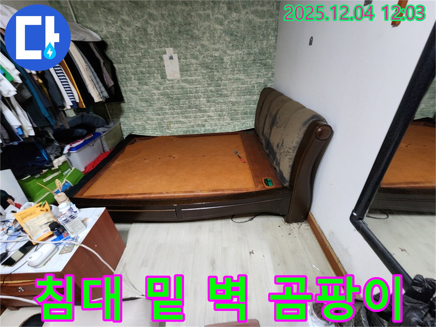 일동면 - 침대 밑 벽 곰팡이, 완벽한 누수 시공
