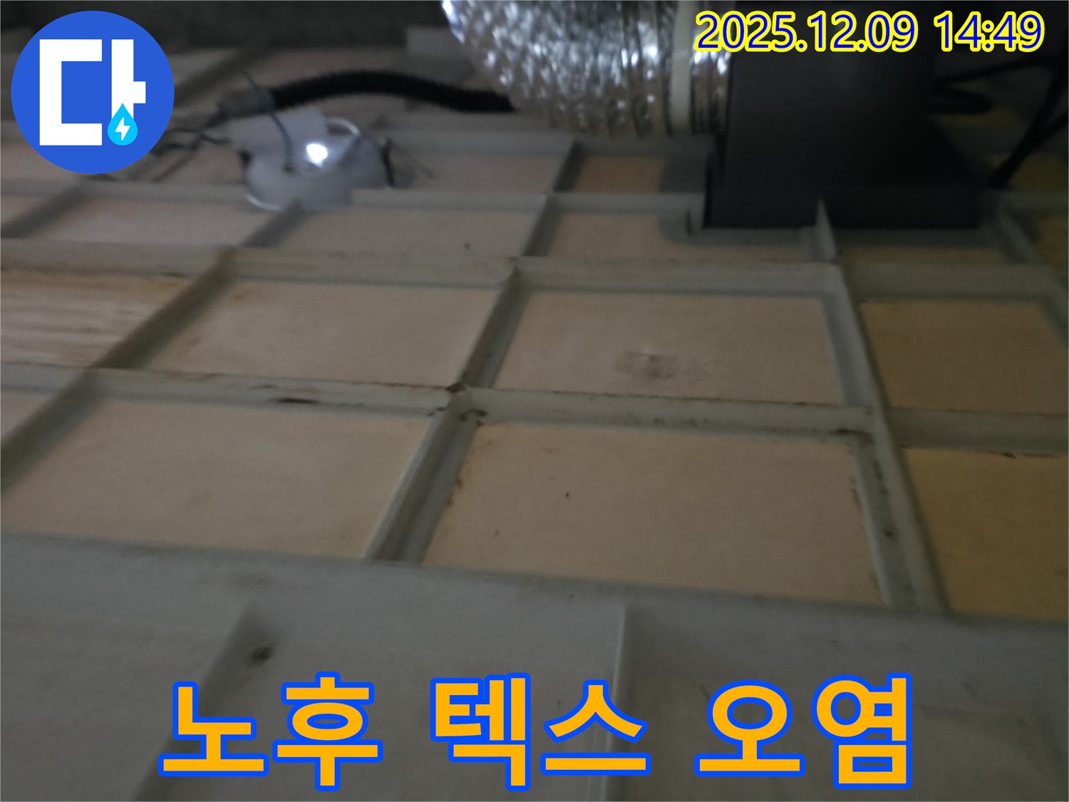 향남 천장 - 낡은 텍스 오염, 복합 누수 문제