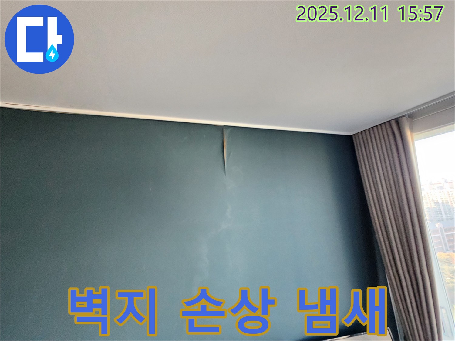 벽지 손상 - 곰팡이 냄새 - 포천 누수 전문가의 즉각 해결