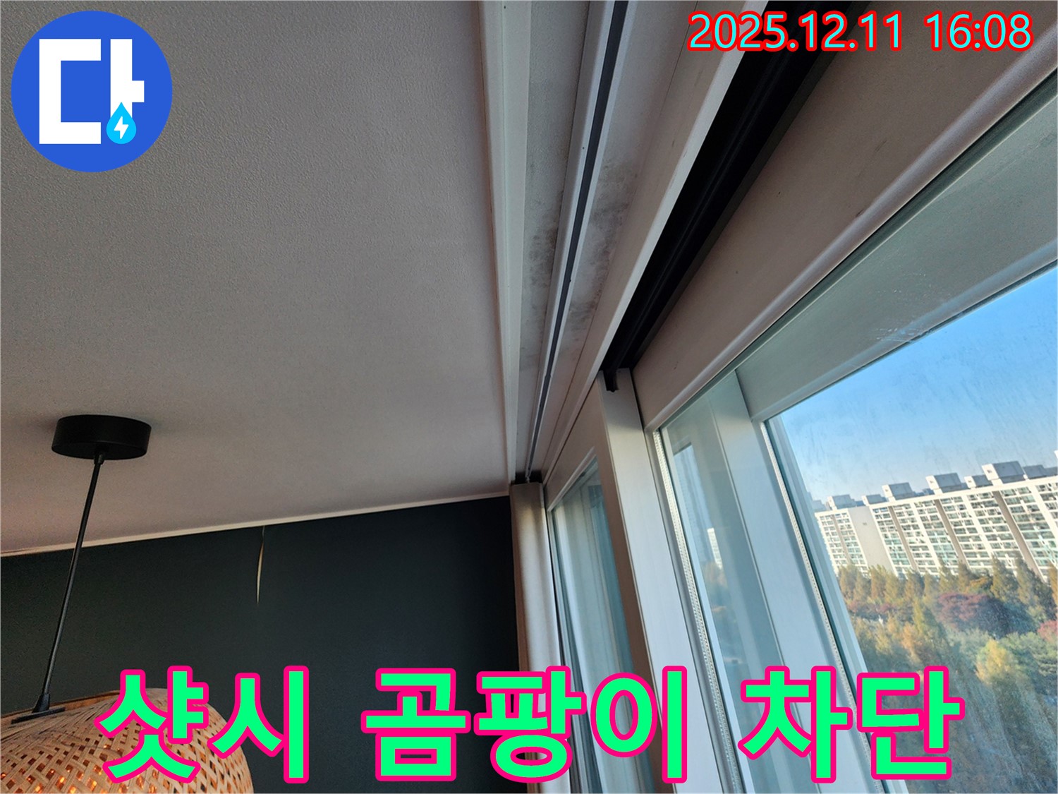 샷시 레일 곰팡이 - 누수 차단 - 남궁리 - 꼼꼼 시공