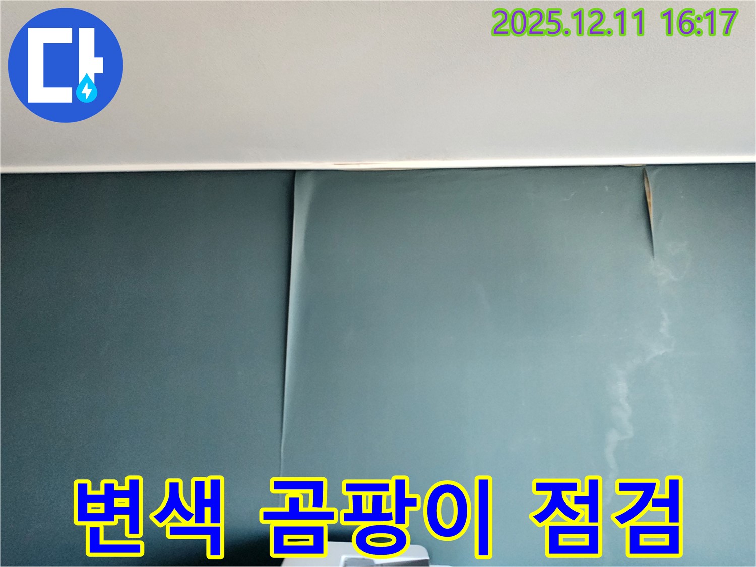 포천 영중면 누수 - 벽지 변색과 곰팡이 발견, 긴급 점검으로 쾌적한 환경 조성