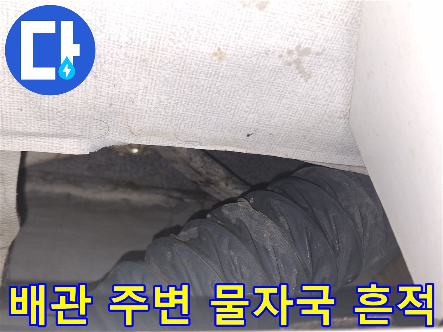 에어컨-배관-주위의-젖은-벽면-상태