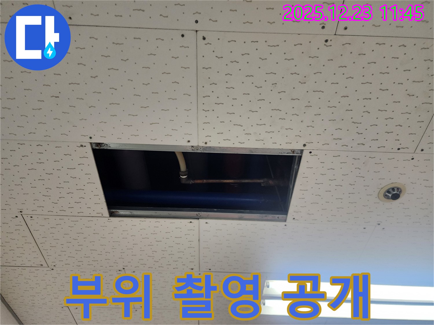 누수 부위 상세 촬영 - 고객님께 투명하게 공개