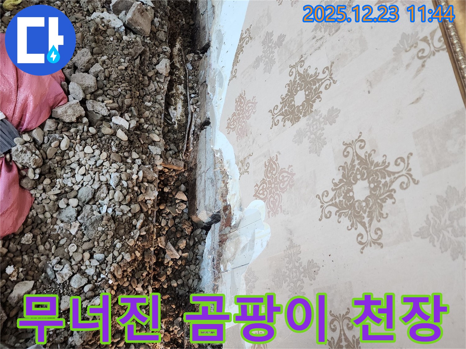 동두천 누수 - 낡은 천장재, 곰팡이와 함께 무너져 내린 처참한 현장