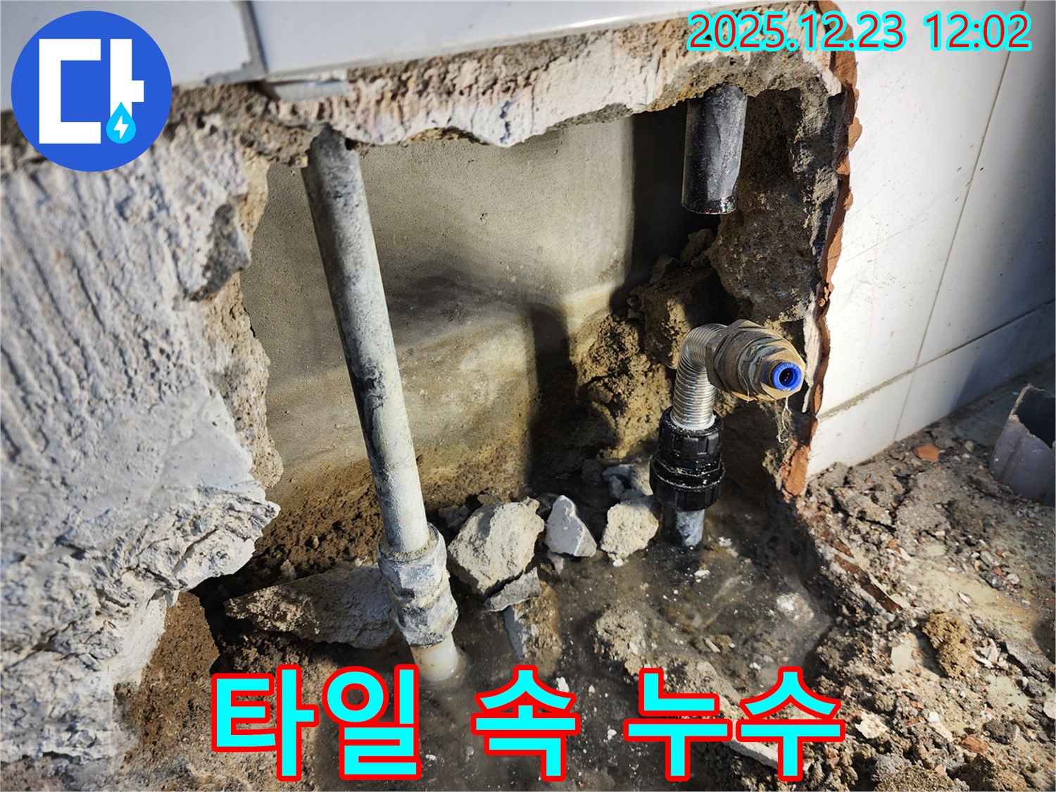 동두천 보산동 - 깨진 타일 속 숨은 누수 탐지 성공!