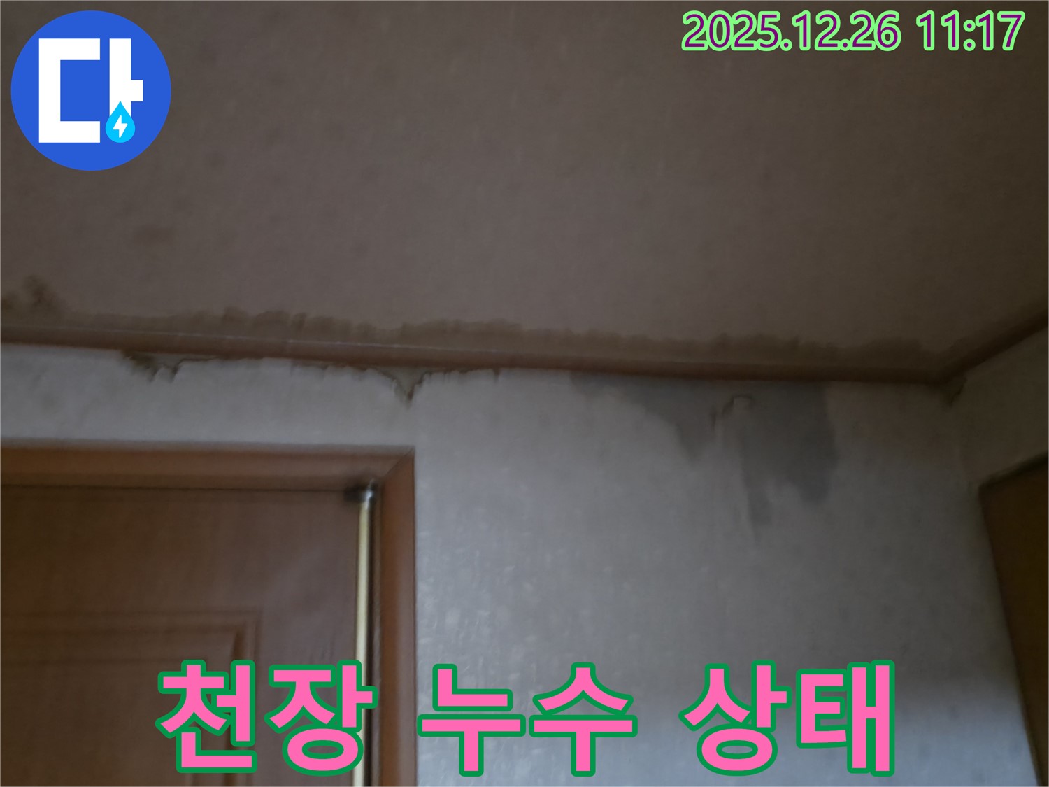일산 백석동 아파트 천장 누수 - 시공 전 누수 상태 상세 촬영