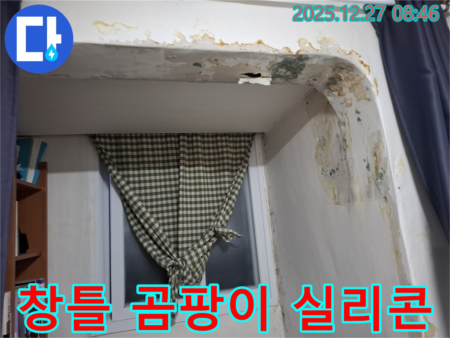 송파구 오금동 아파트 - 창틀 곰팡이 제거 및 실리콘 재시공