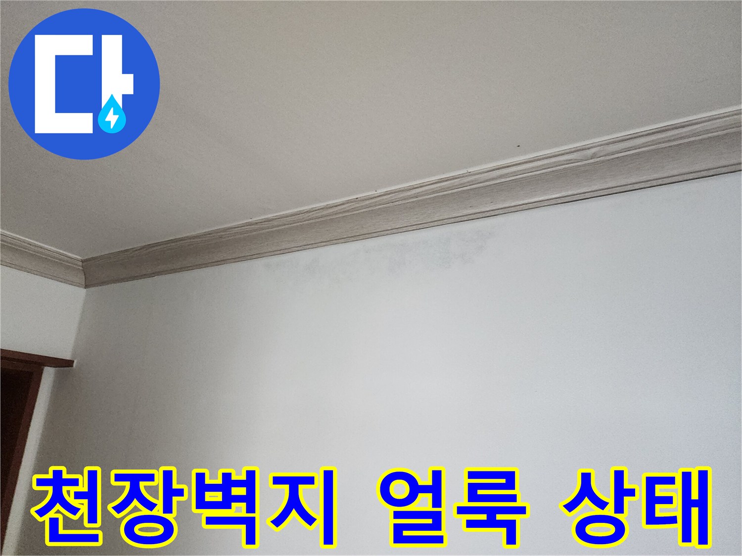 노원구 상계동 현장의 천장 벽지 변색 부위