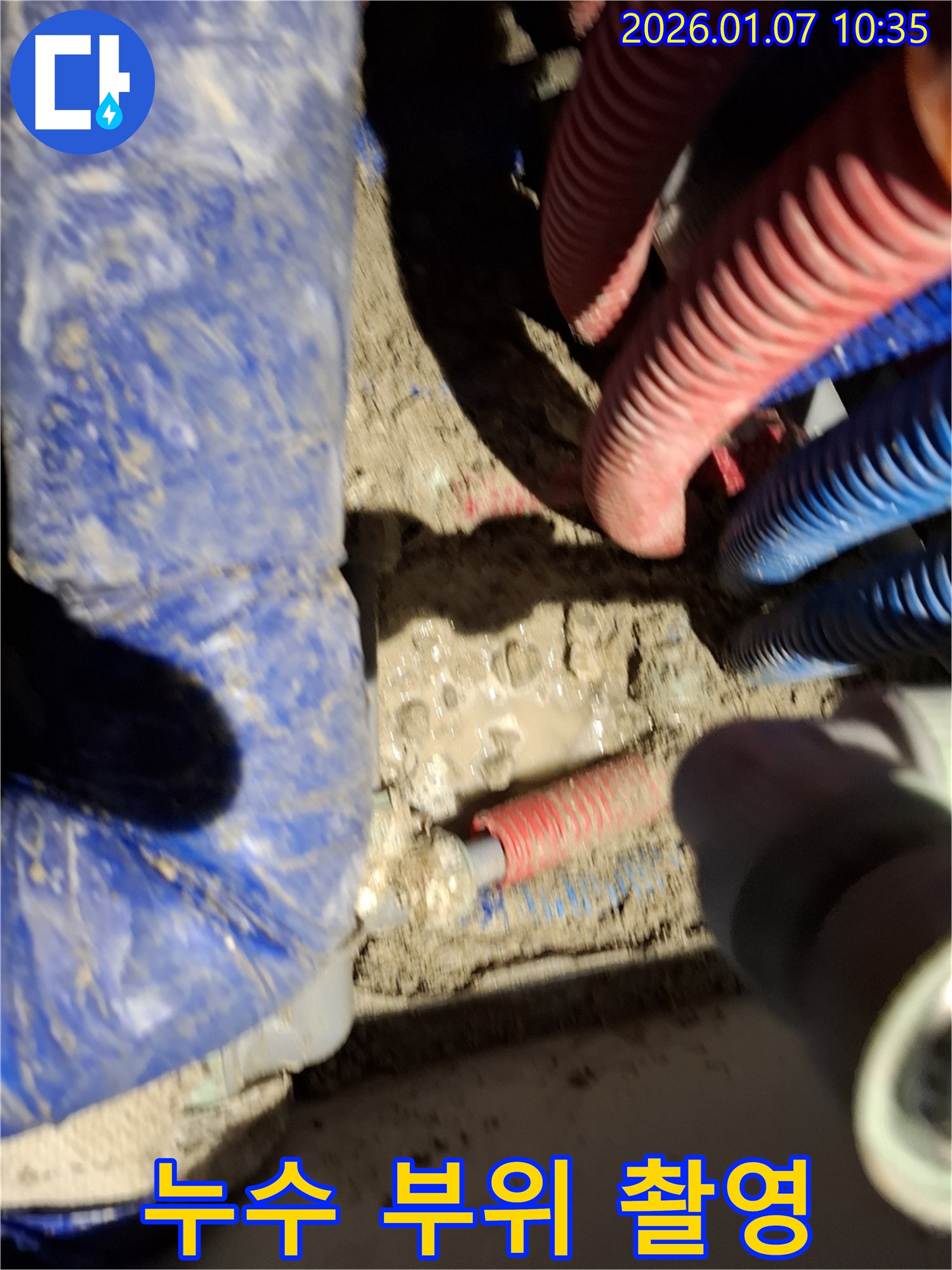 용인시 처인구 모현 누수 현장 - 누수 부위 정밀 촬영