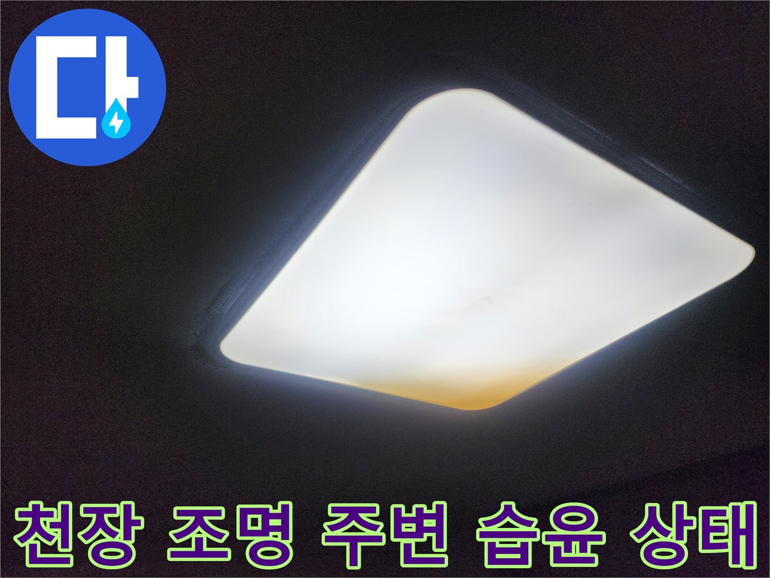 조명 기구 주변의 눅눅한 천장 마감면