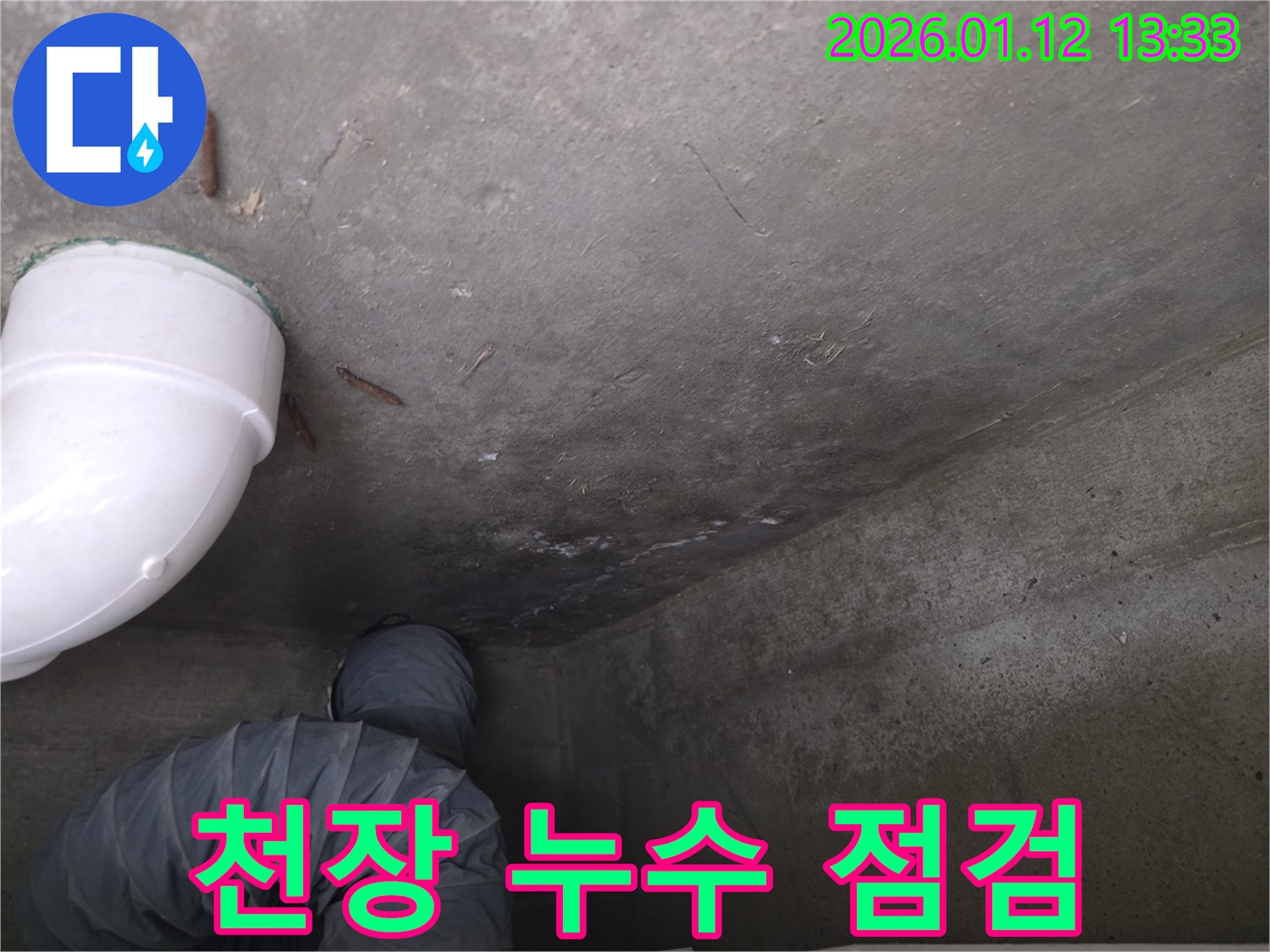 송파구 가락동 누수 현장 - 천장 누수 점검 중, 세심한 관찰