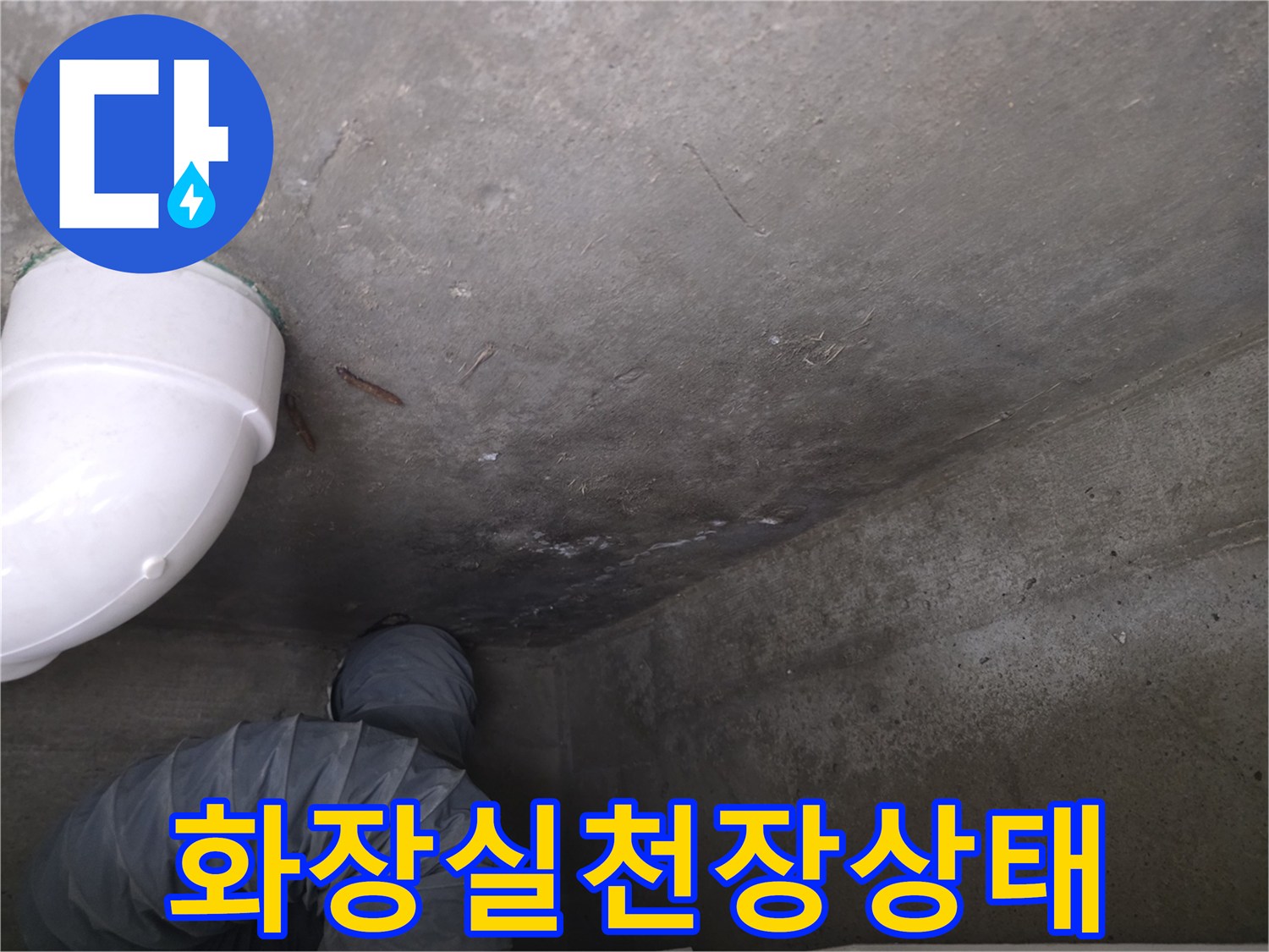 송파구-화장실-천장-콘크리트-슬래브-습기-확인