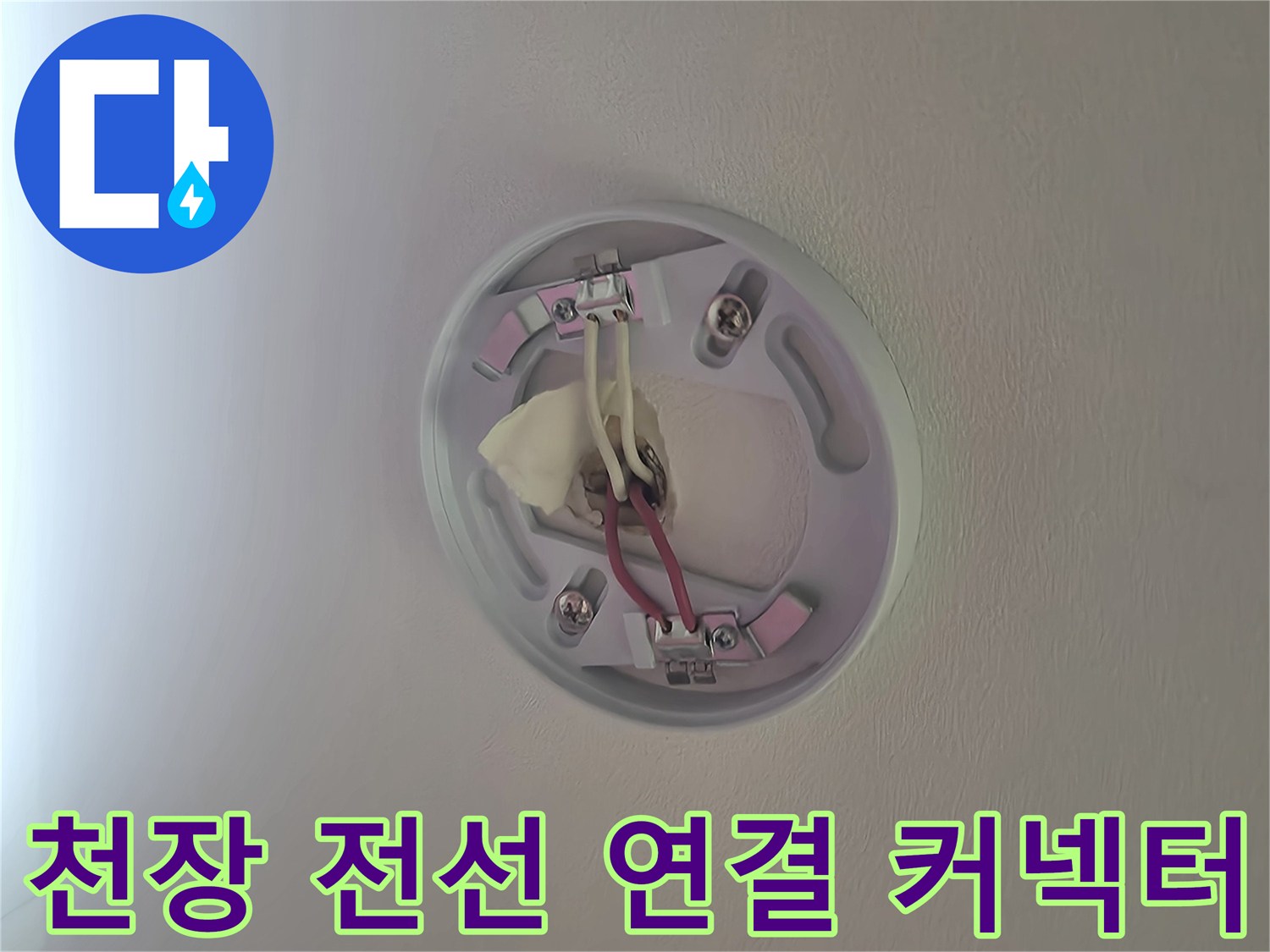분리된 조명 기구-내부 전기 배선 노출