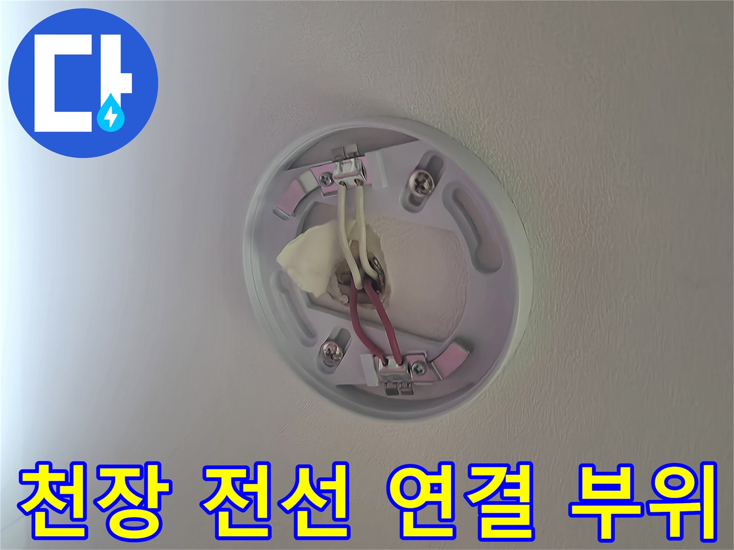 천장 조명 기구 내부-배선 상태 확인