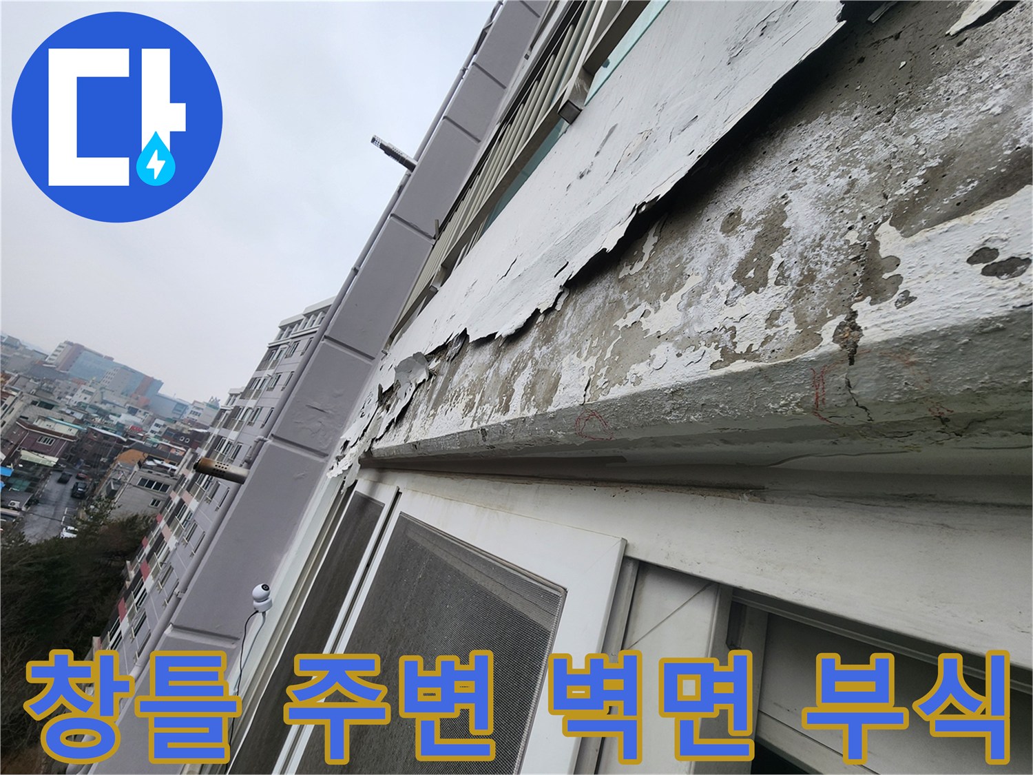 외부-빗물-침투-가시적인-페인트-탈락-부위