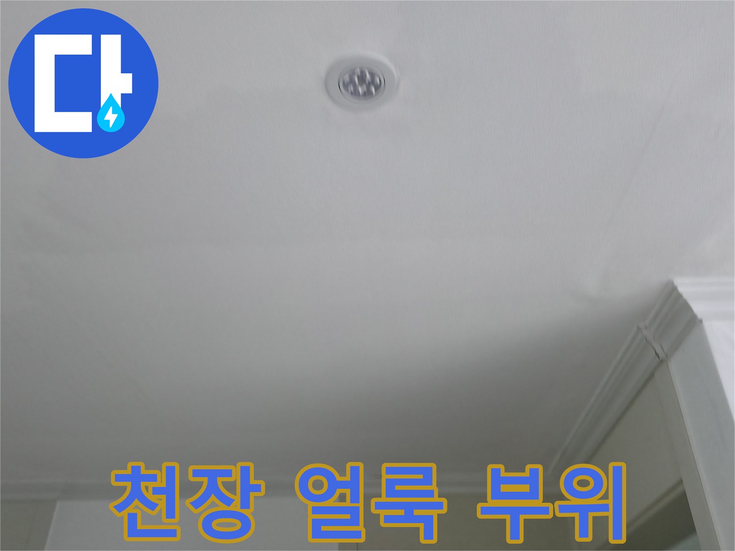 의정비 현장 - 천장 마감재에 나타난 누수 흔적