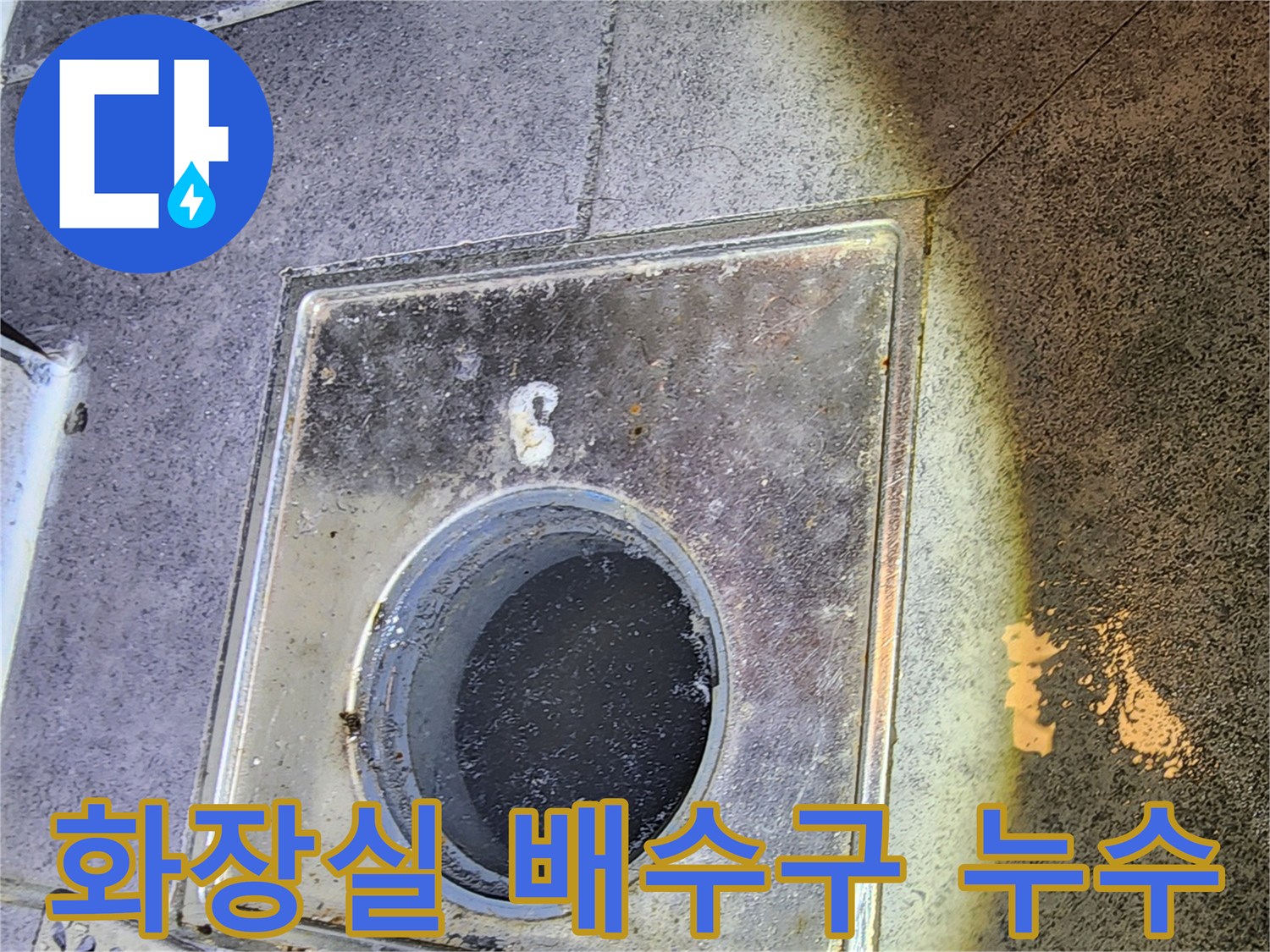 중구 현장-화장실 배수구 주변의 습기 및 누수 상태