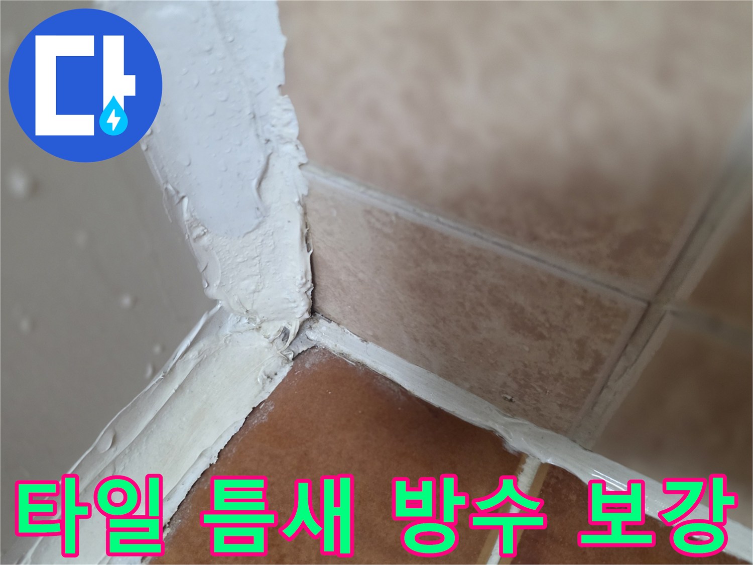 타일-경계-부위-방수재-도포-상세-사진