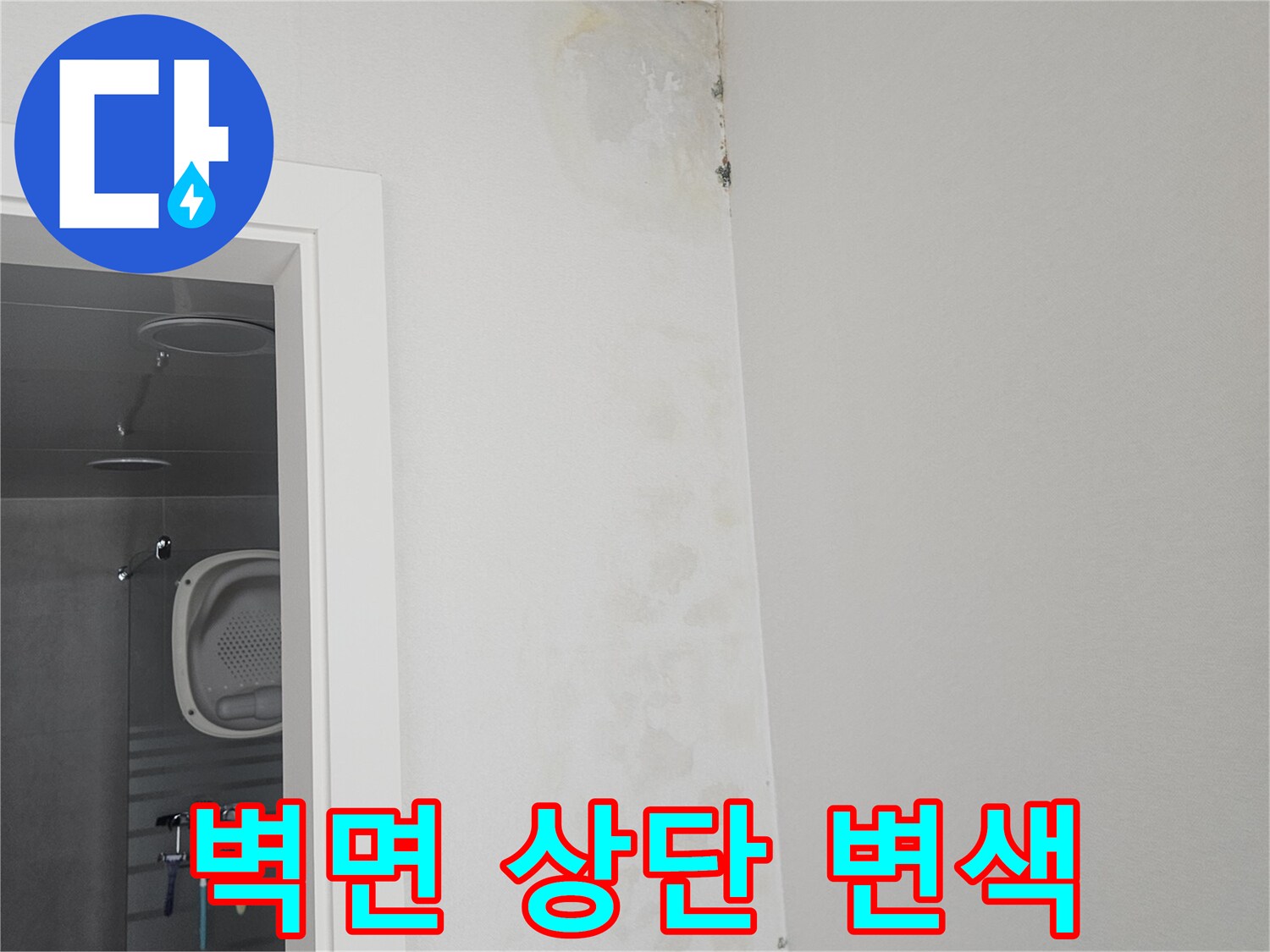 축축하게 젖은듯한-벽면 도배지 부분