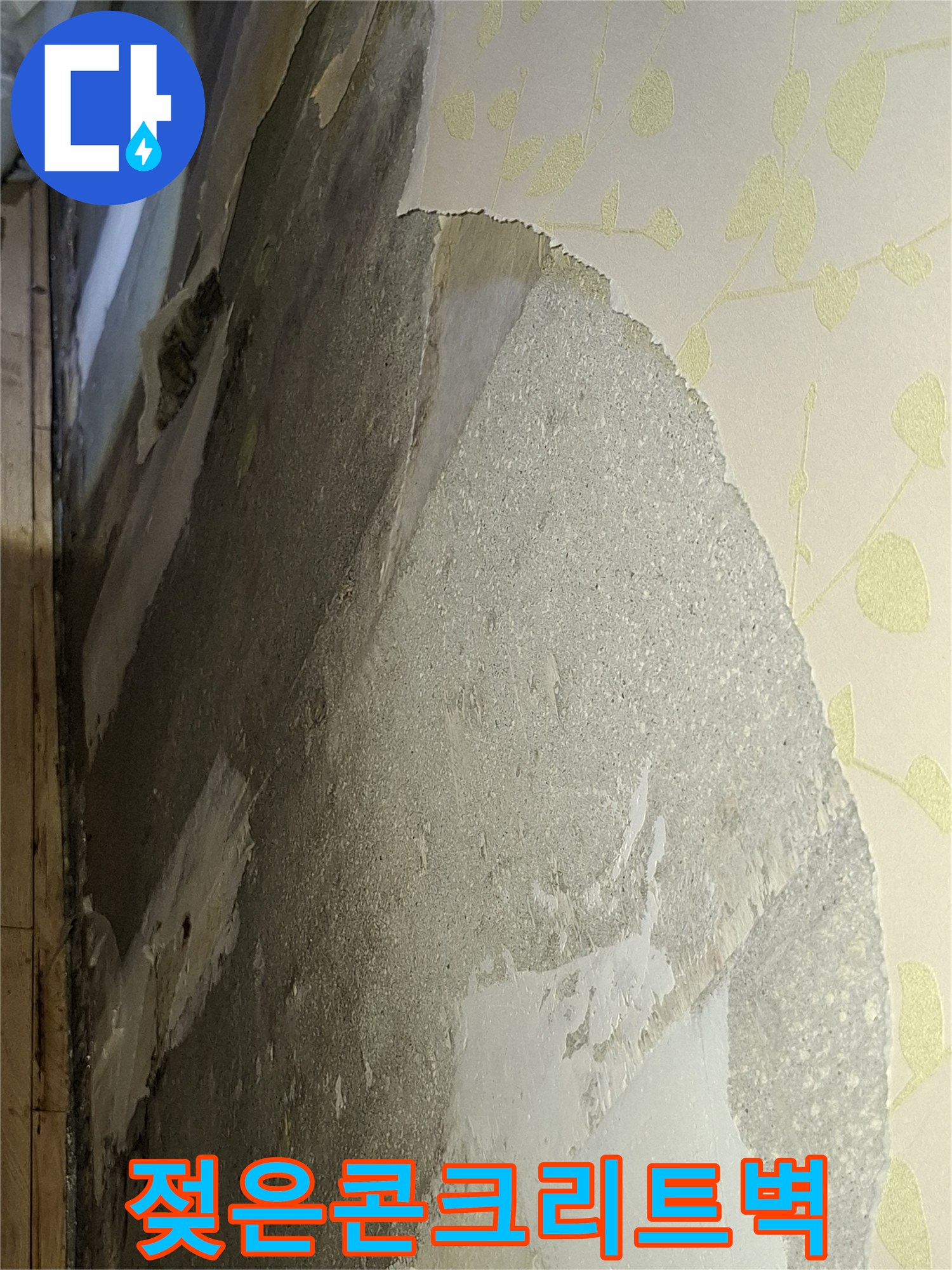 습기로-오염된-벽면-콘크리트-노출-부위