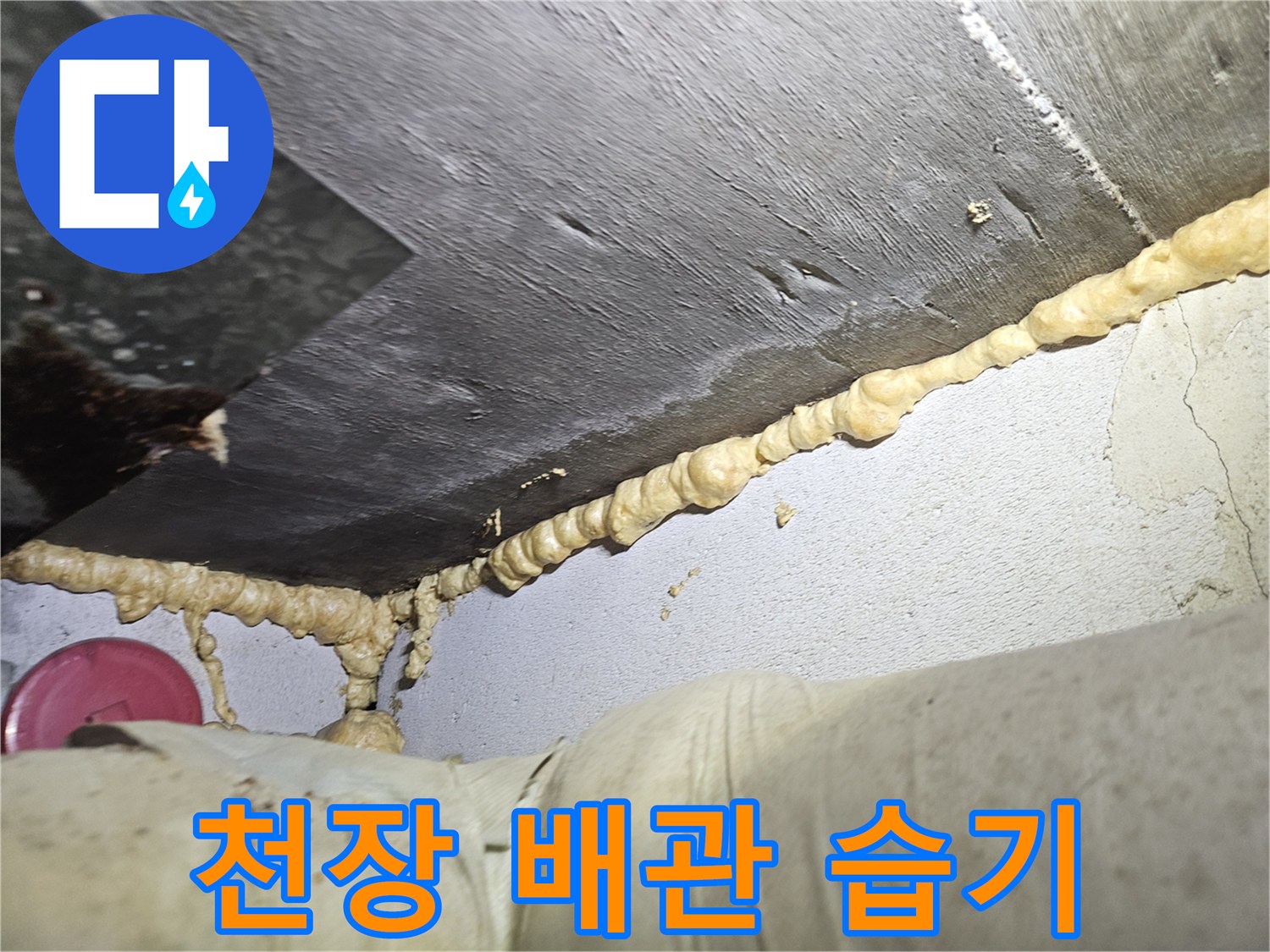 배관-주변-슬래브-습기-머금은-상태