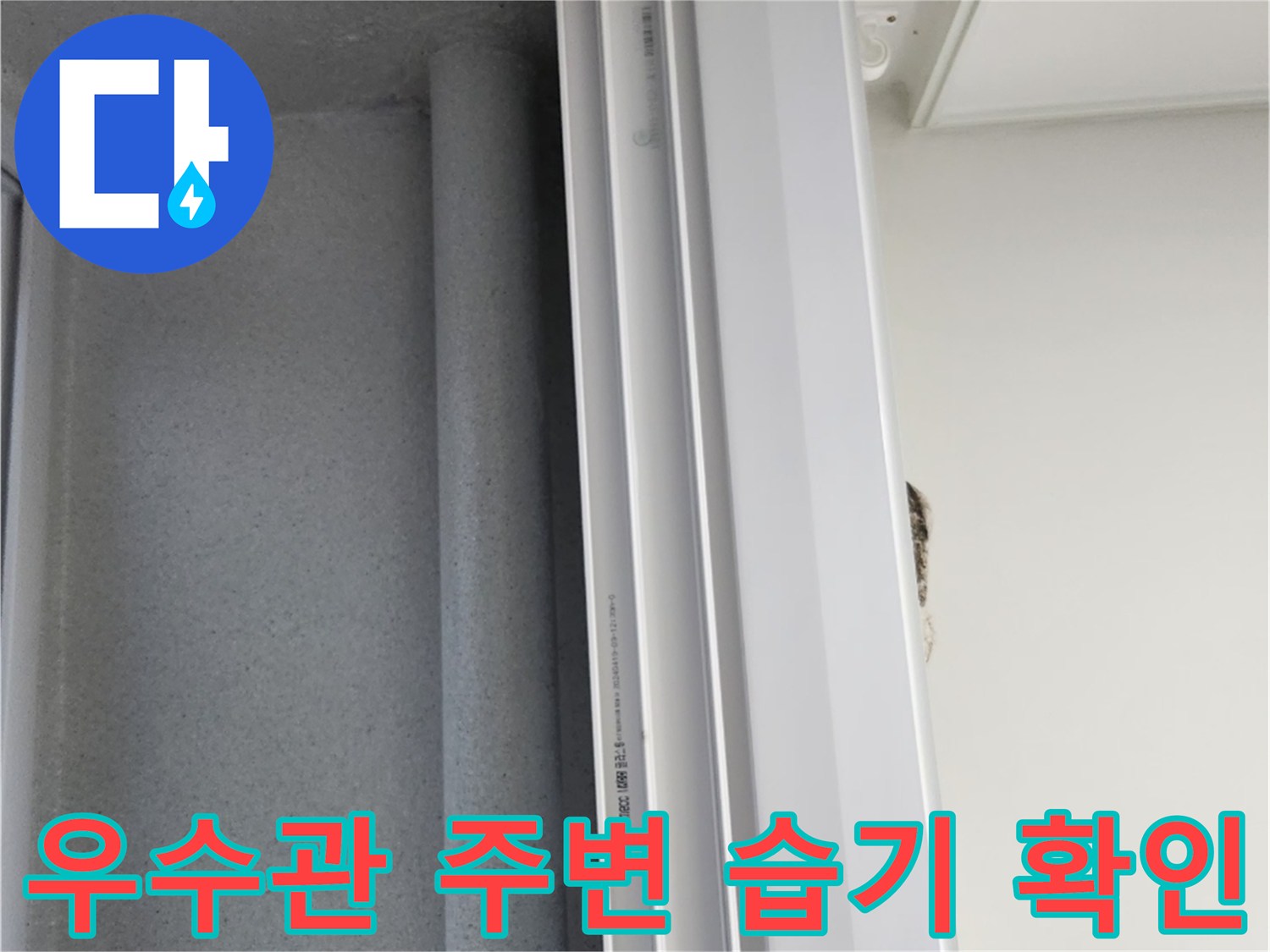 배관 및 벽면 접합부 - 수분 침투 부위 점검