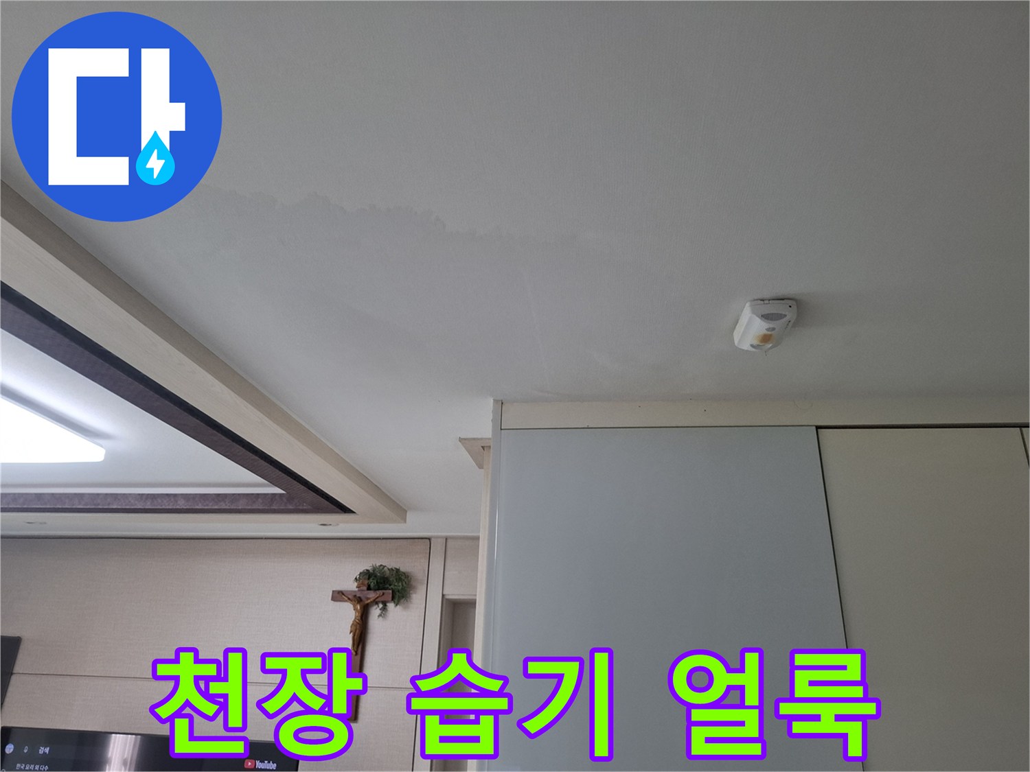 천장-면적에-걸친-젖은-자국