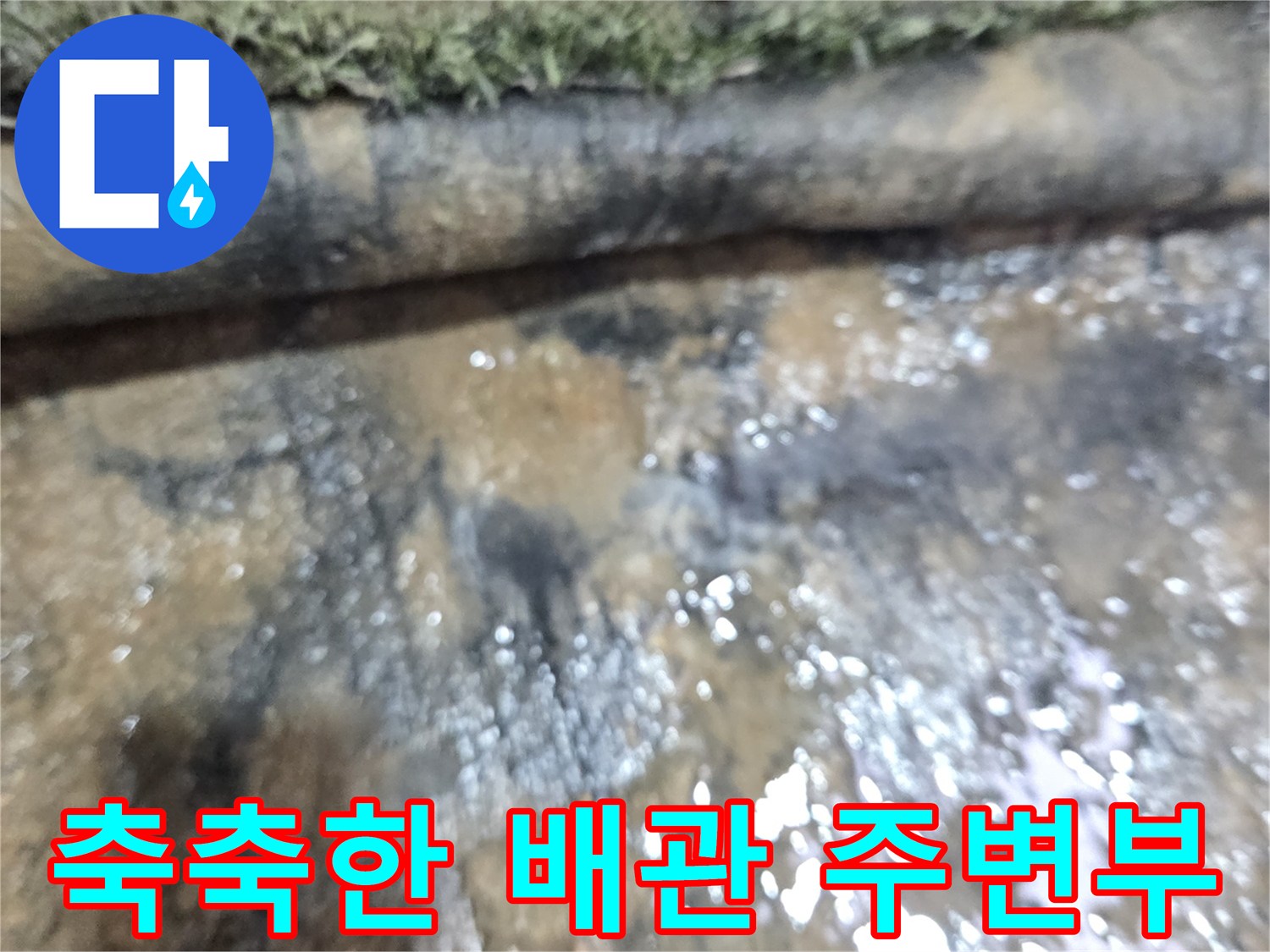습기로-젖은-바닥과-노출된-배관